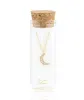 Kris Nations Crescent Moon Pave Charm Necklace in Gold sold by Marine Layer