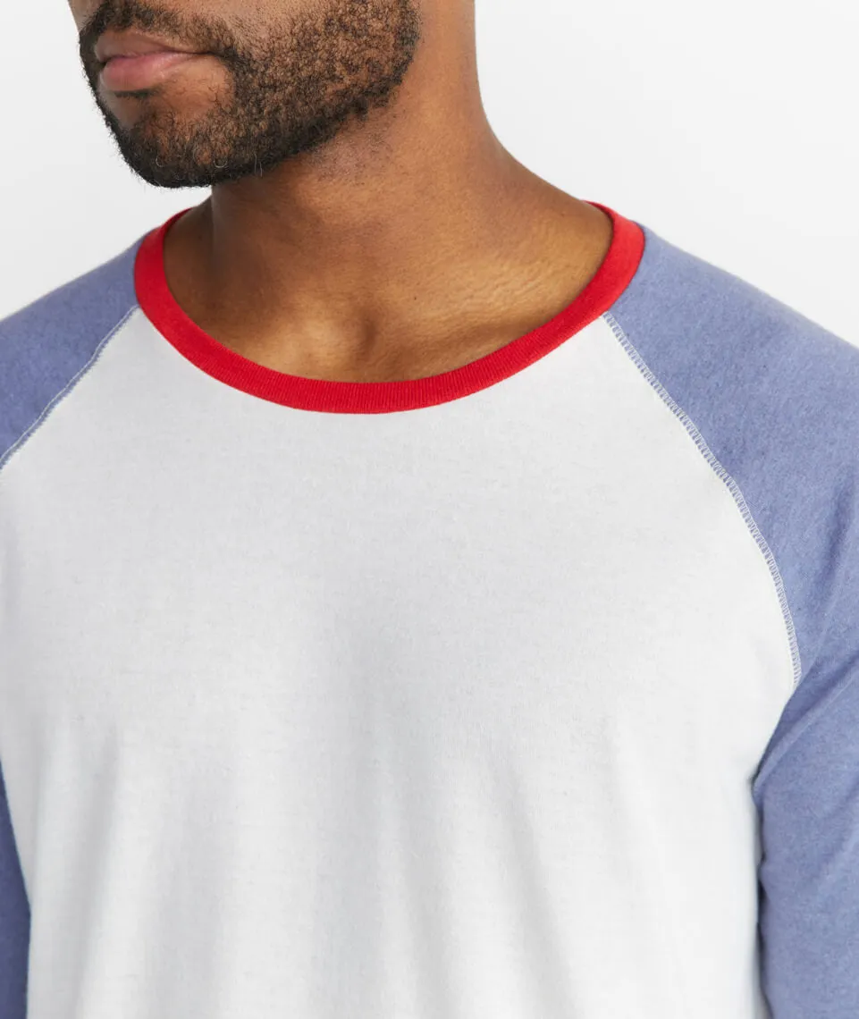 Re-Spun Baseball Raglan Vintage Indigo/White sold by Marine Layer product image thumbnail 4
