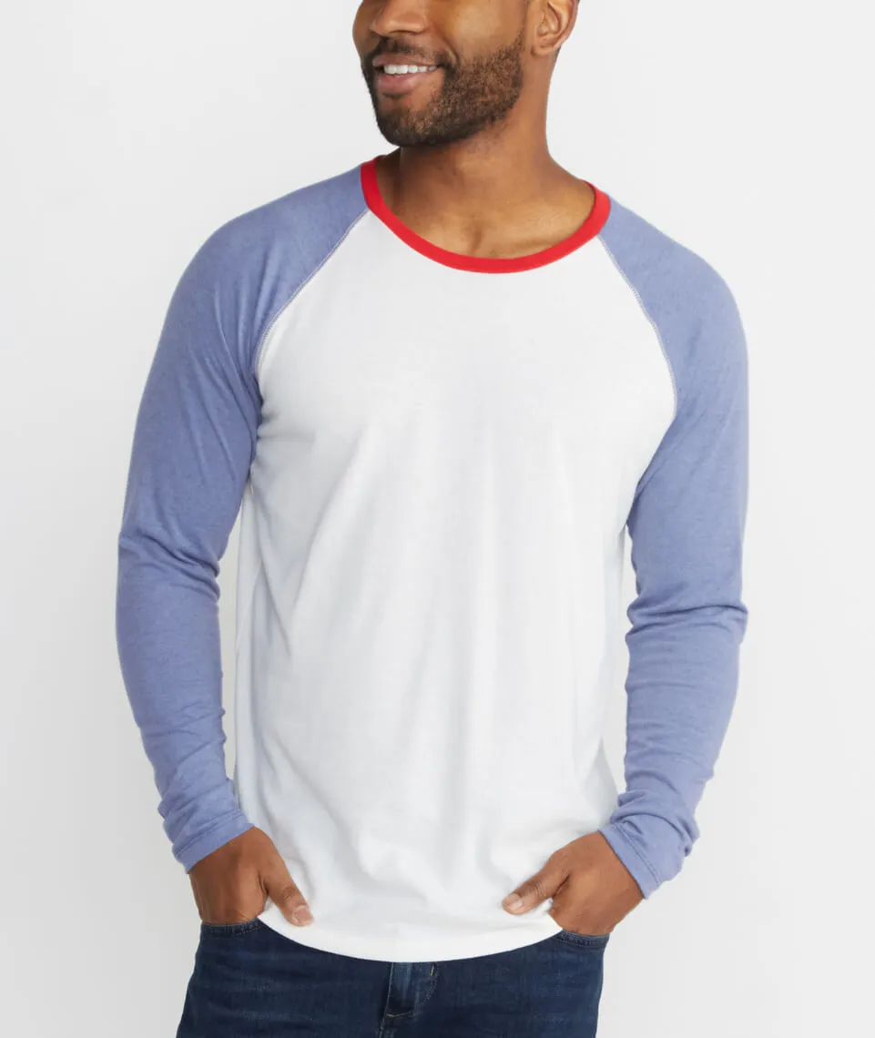 Re-Spun Baseball Raglan Vintage Indigo/White sold by Marine Layer product image thumbnail 3