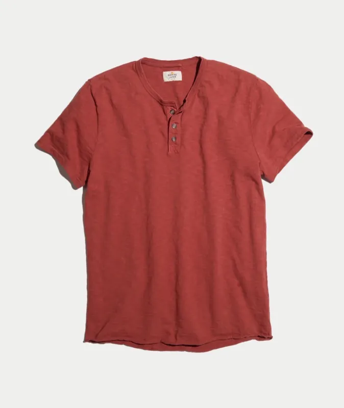 Shortsleeve Henley in Rosewood sold by Marine Layer