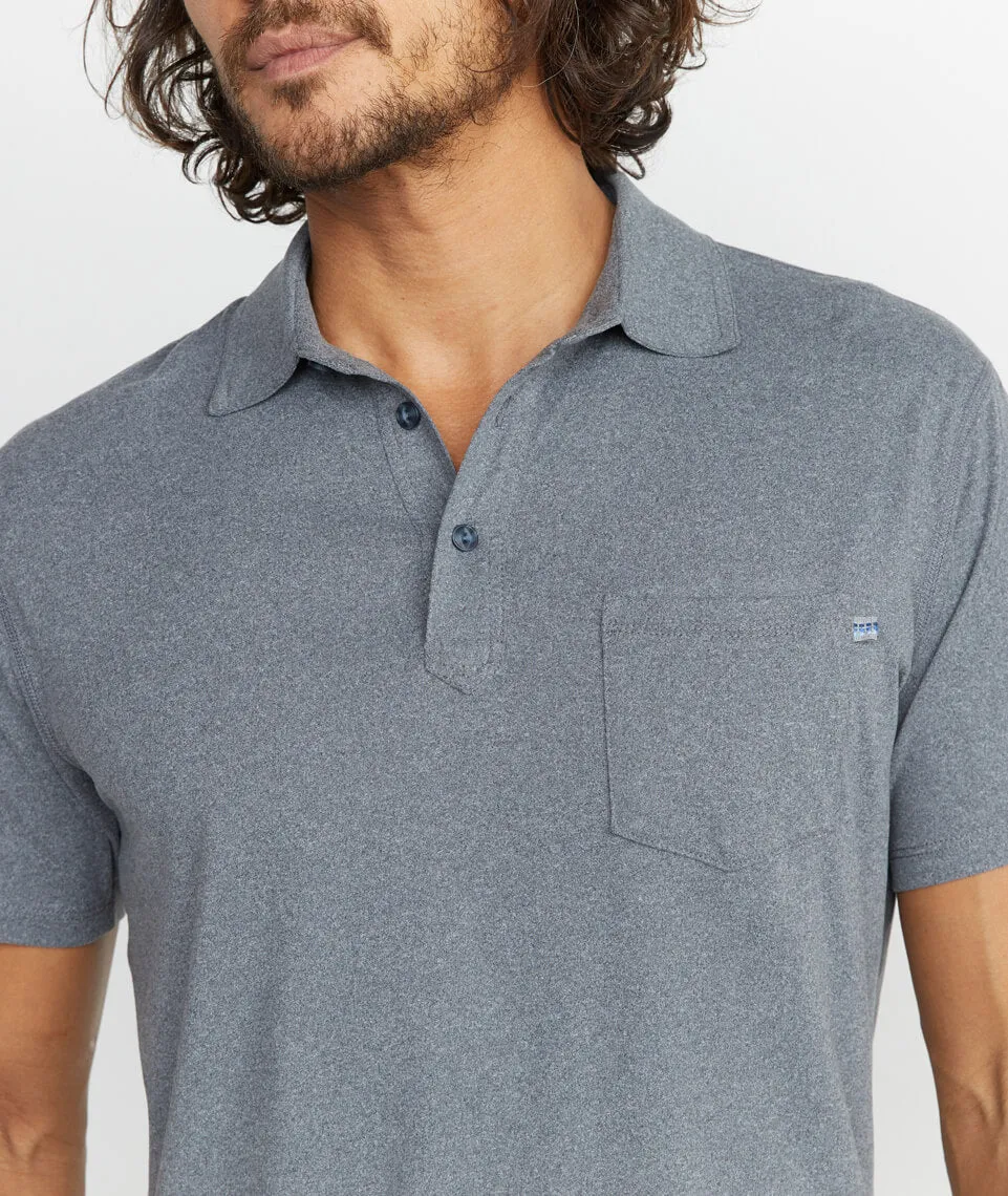 Palmer Sport Polo in Heather Grey sold by Marine Layer product image thumbnail 3