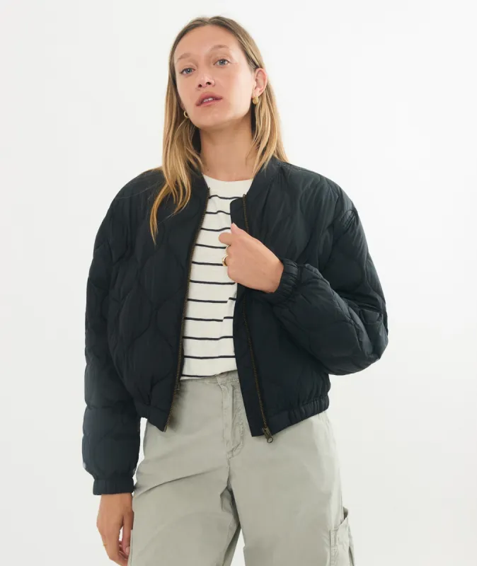Avalon Lightweight Quilted Bomber sold by Marine Layer
