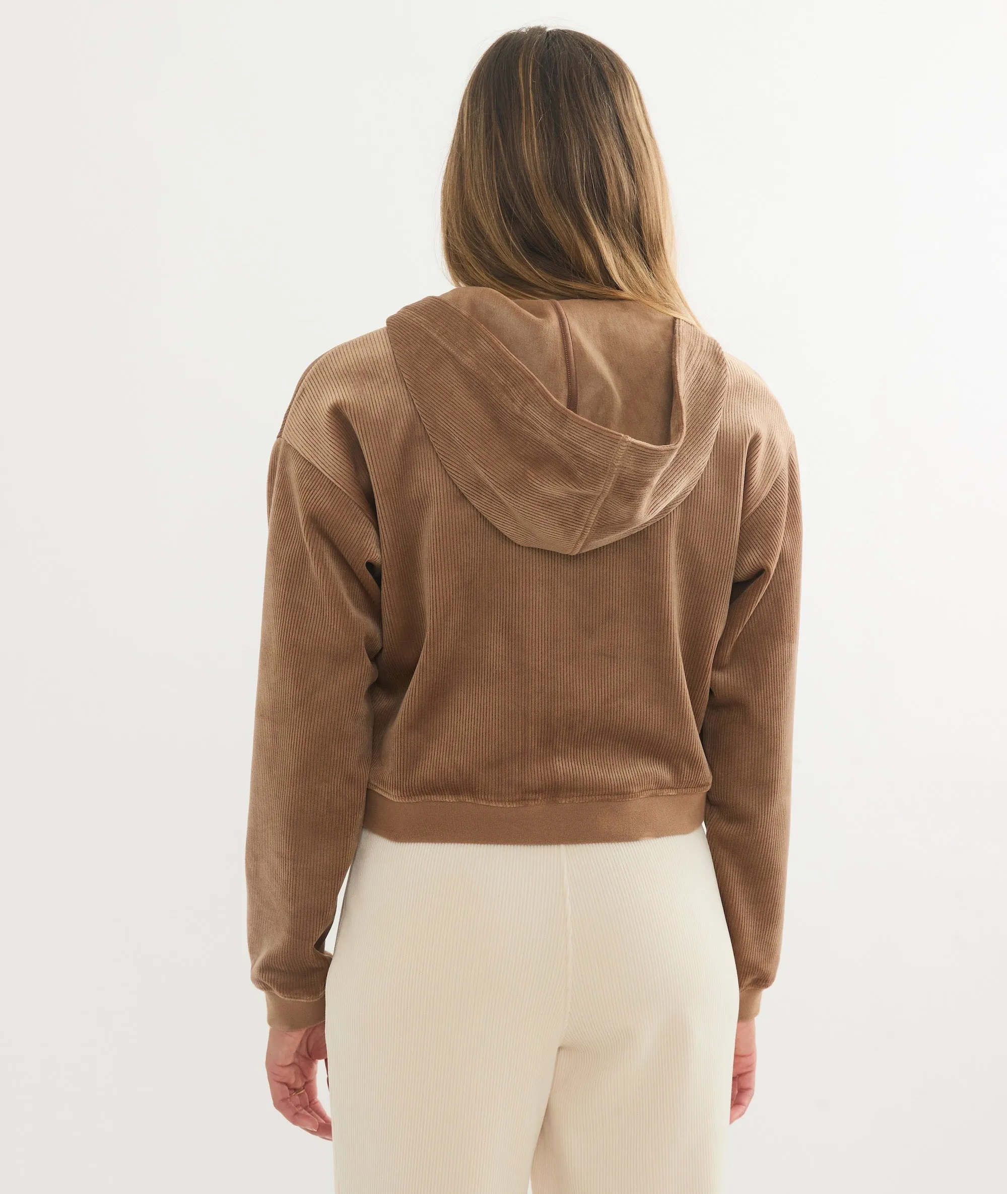 Cord Velour Cropped Zip Up Hoodie sold by Marine Layer product image thumbnail 5