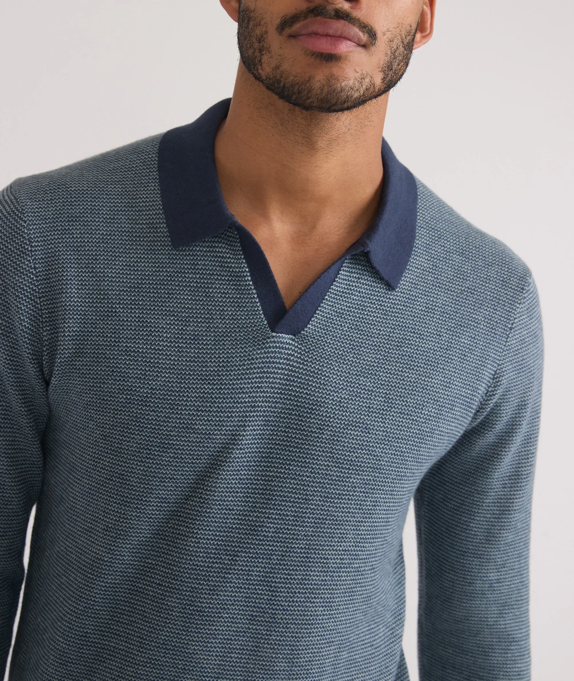 Liam Long Sleeve Sweater Polo sold by Marine Layer product image thumbnail 5
