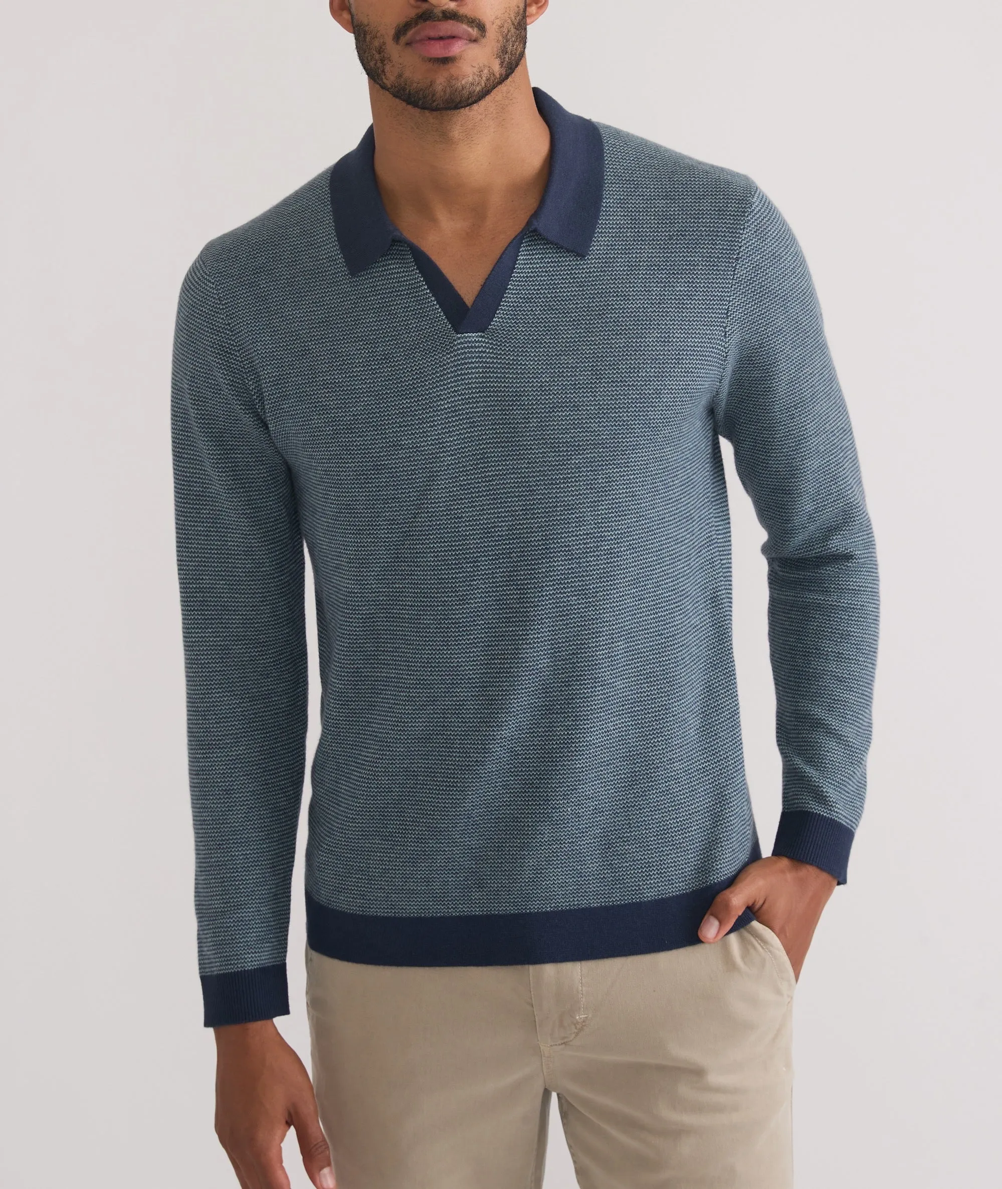 Liam Long Sleeve Sweater Polo sold by Marine Layer product image thumbnail 2