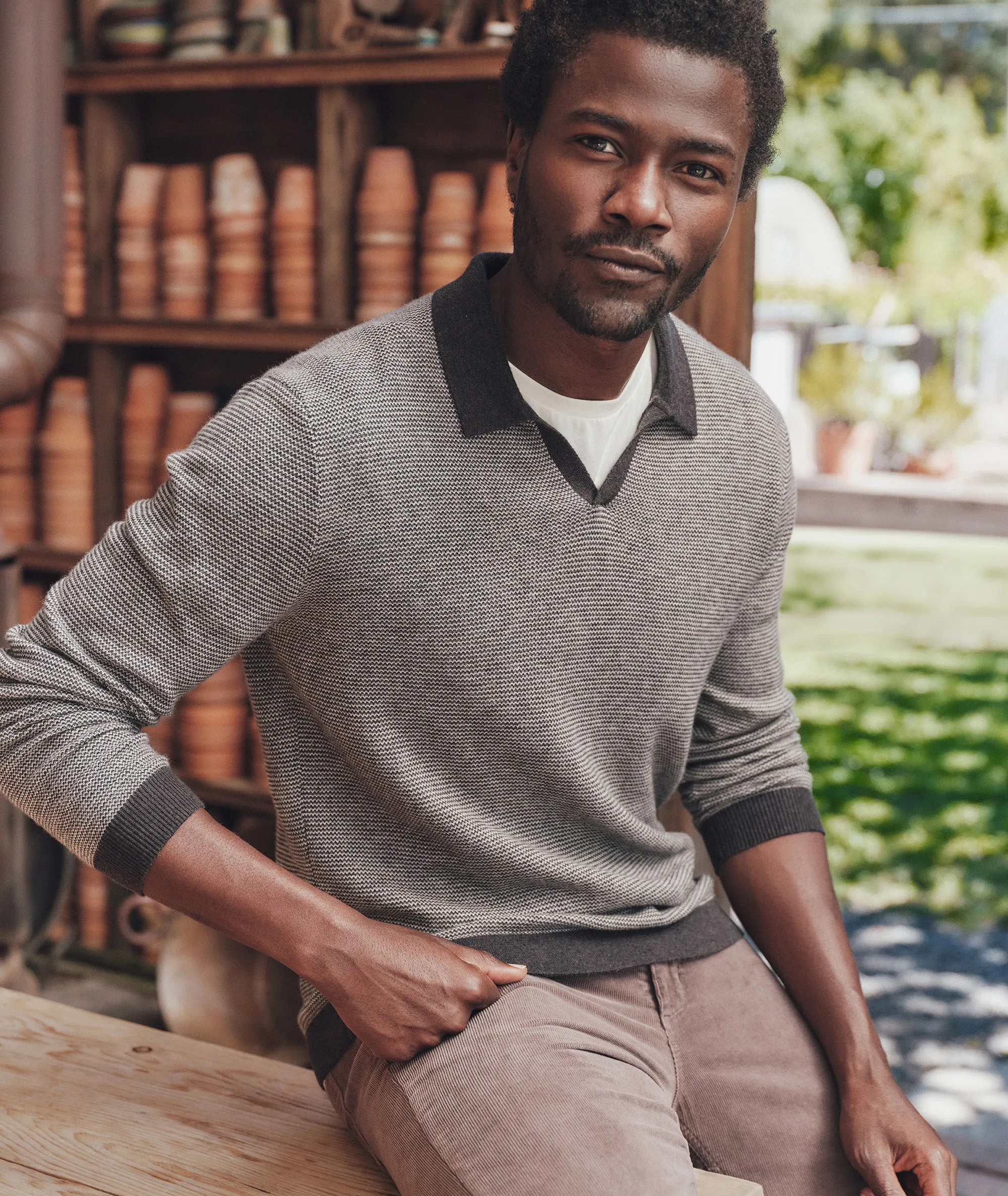 Liam Long Sleeve Sweater Polo sold by Marine Layer product image thumbnail 4