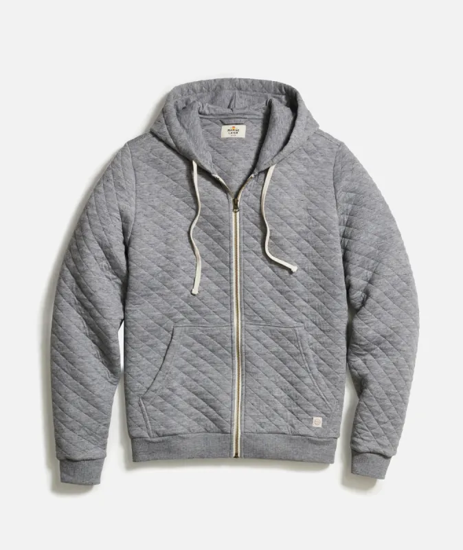 Corbet Quilted Full Zip Hoodie sold by Marine Layer