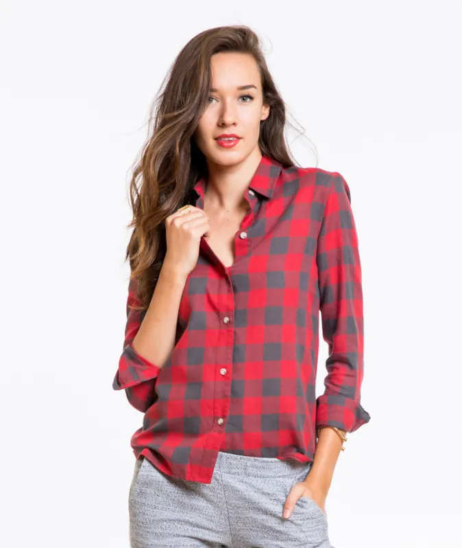 The Stevie Buffalo Check Shirt sold by Marine Layer