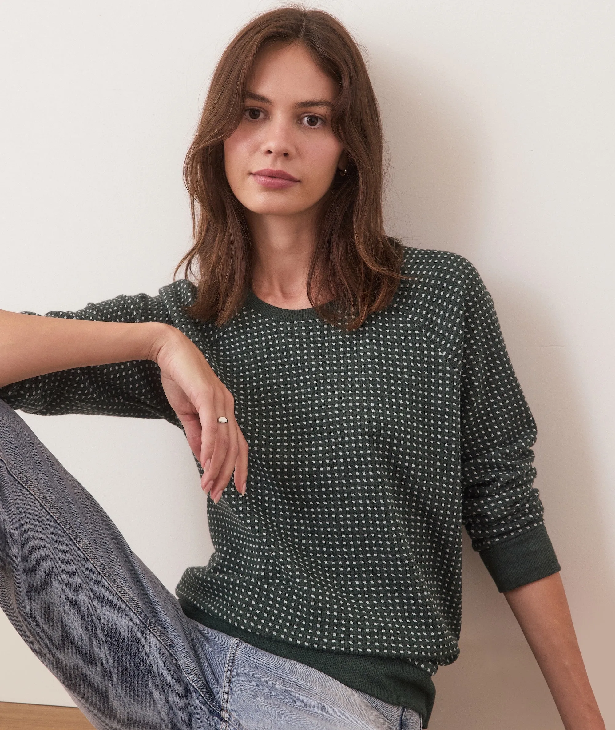 Textured Raglan sold by Marine Layer