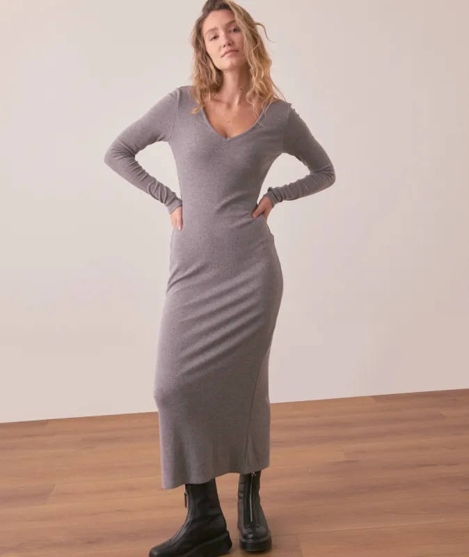 Lexi Rib V-Neck Maxi Dress sold by Marine Layer