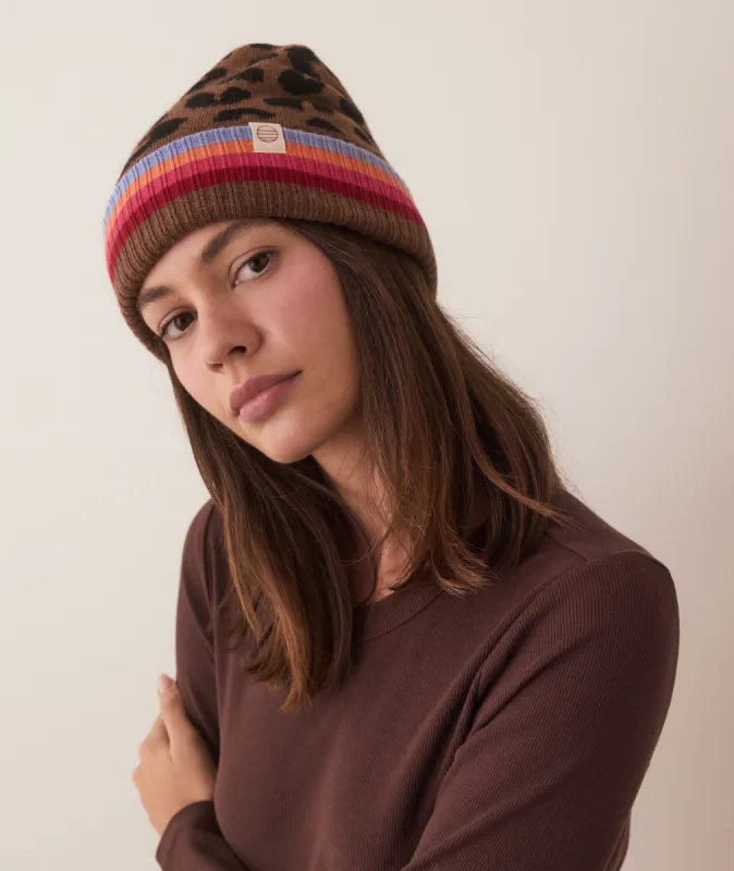 Cheetah Beanie sold by Marine Layer