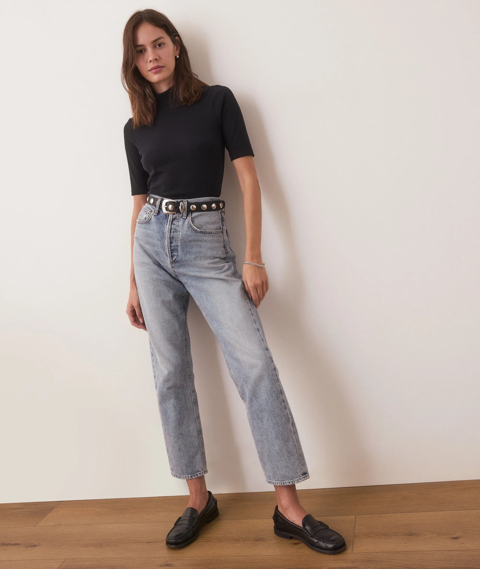 Lexi Rib Mock Neck Top sold by Marine Layer