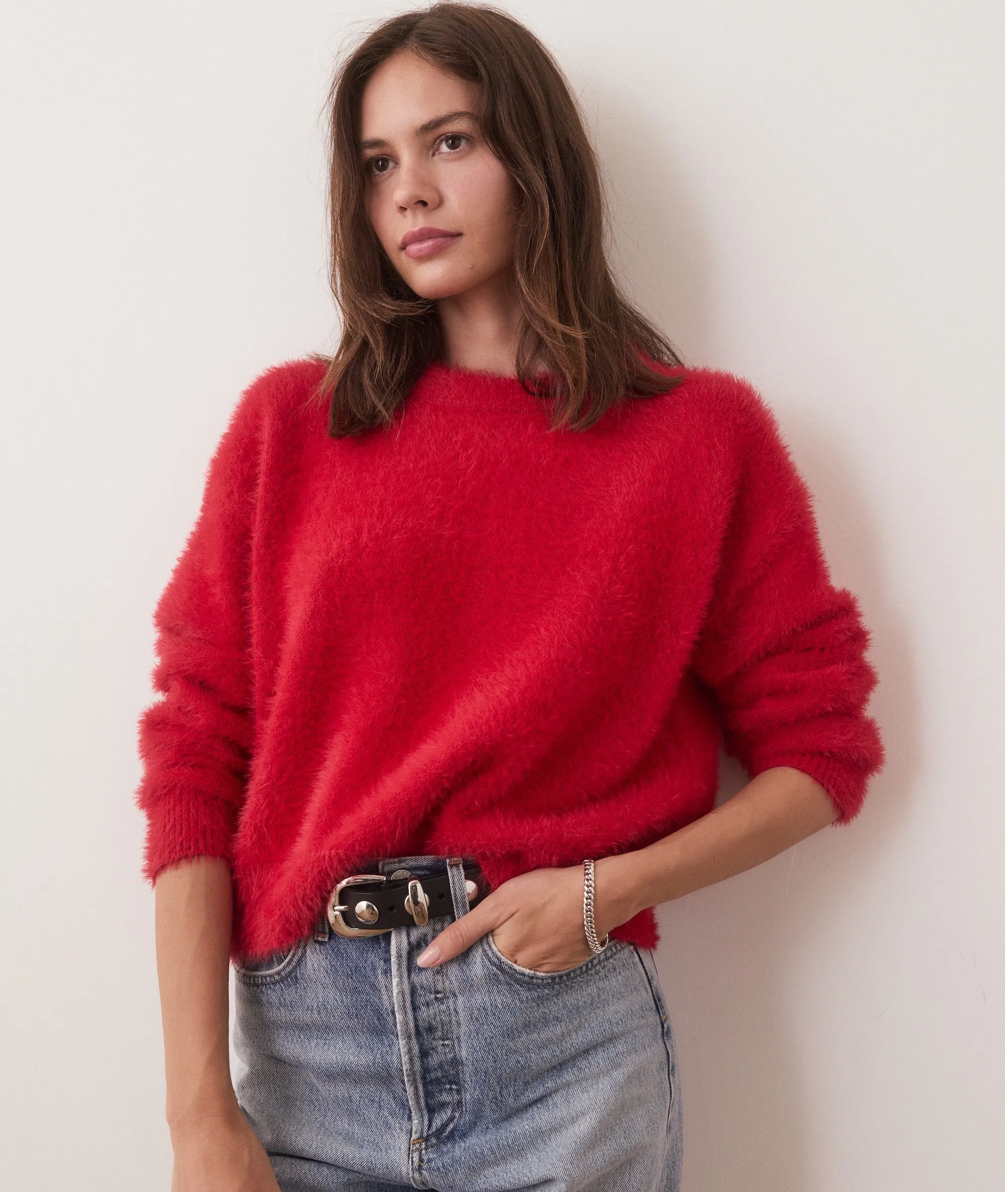 Eyelash Cropped Crewneck Sweater sold by Marine Layer product image thumbnail 3