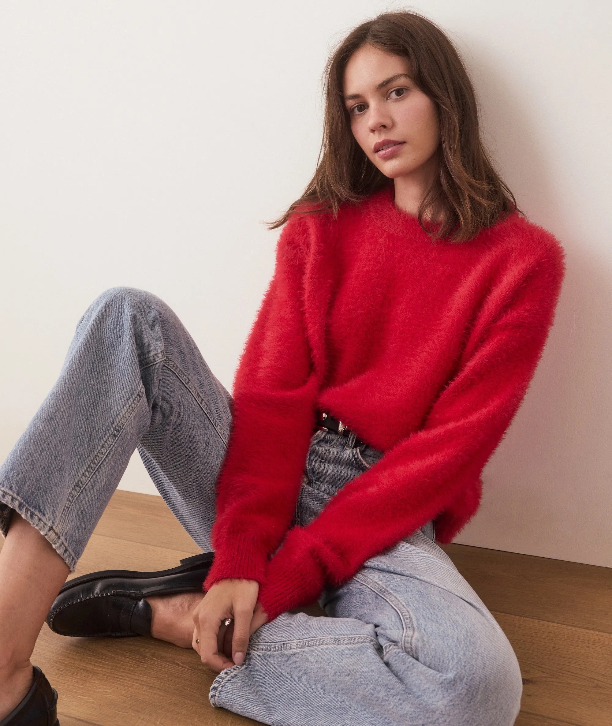 Eyelash Cropped Crewneck Sweater sold by Marine Layer