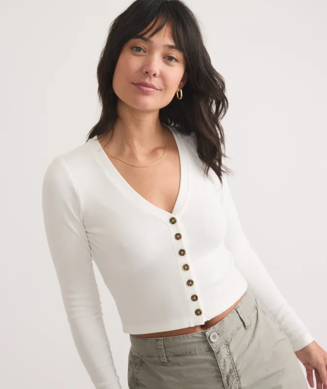 Lexi Rib Sun-In Button Through sold by Marine Layer