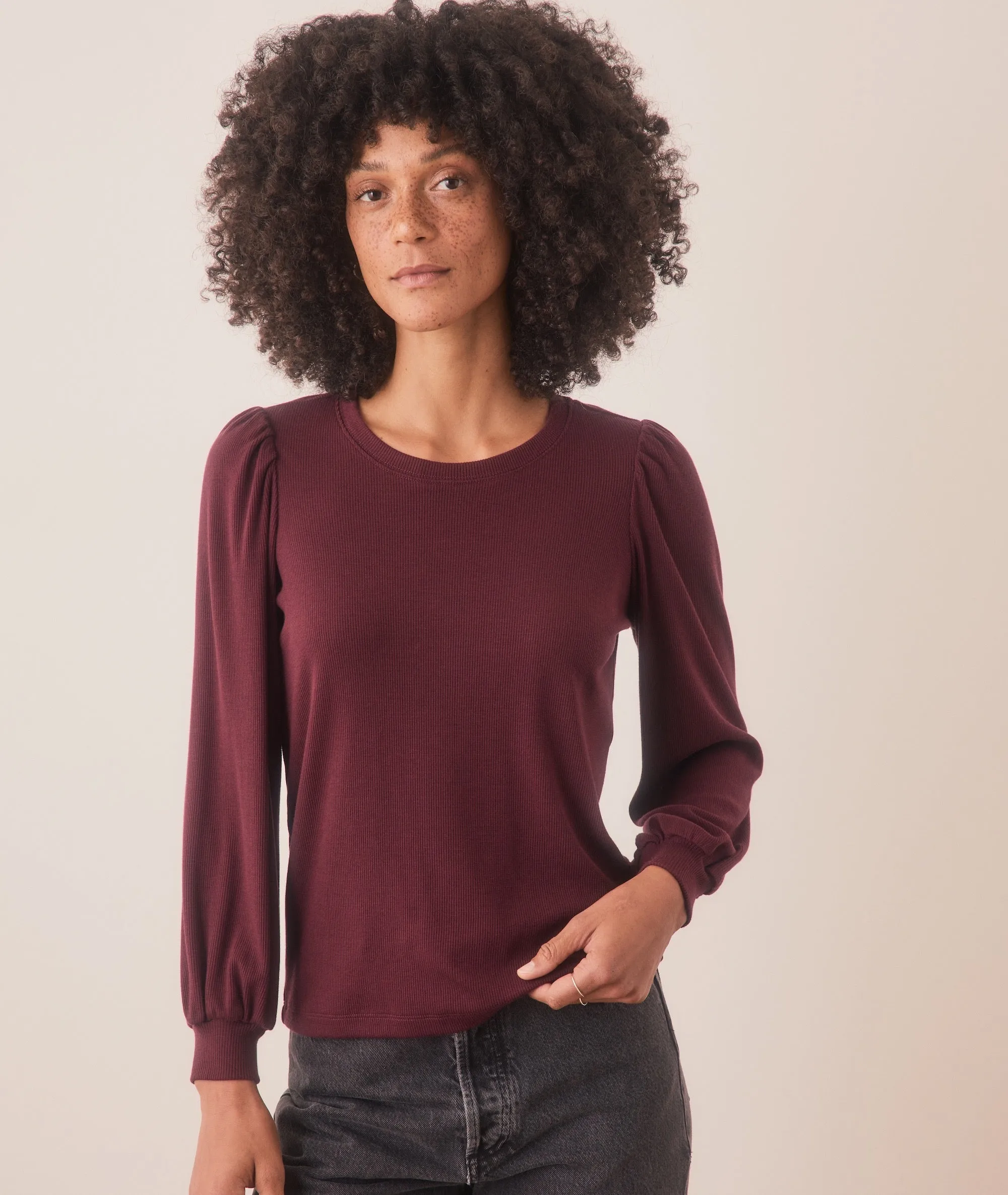 Lexi Rib Puff Sleeve Top sold by Marine Layer product image thumbnail 2