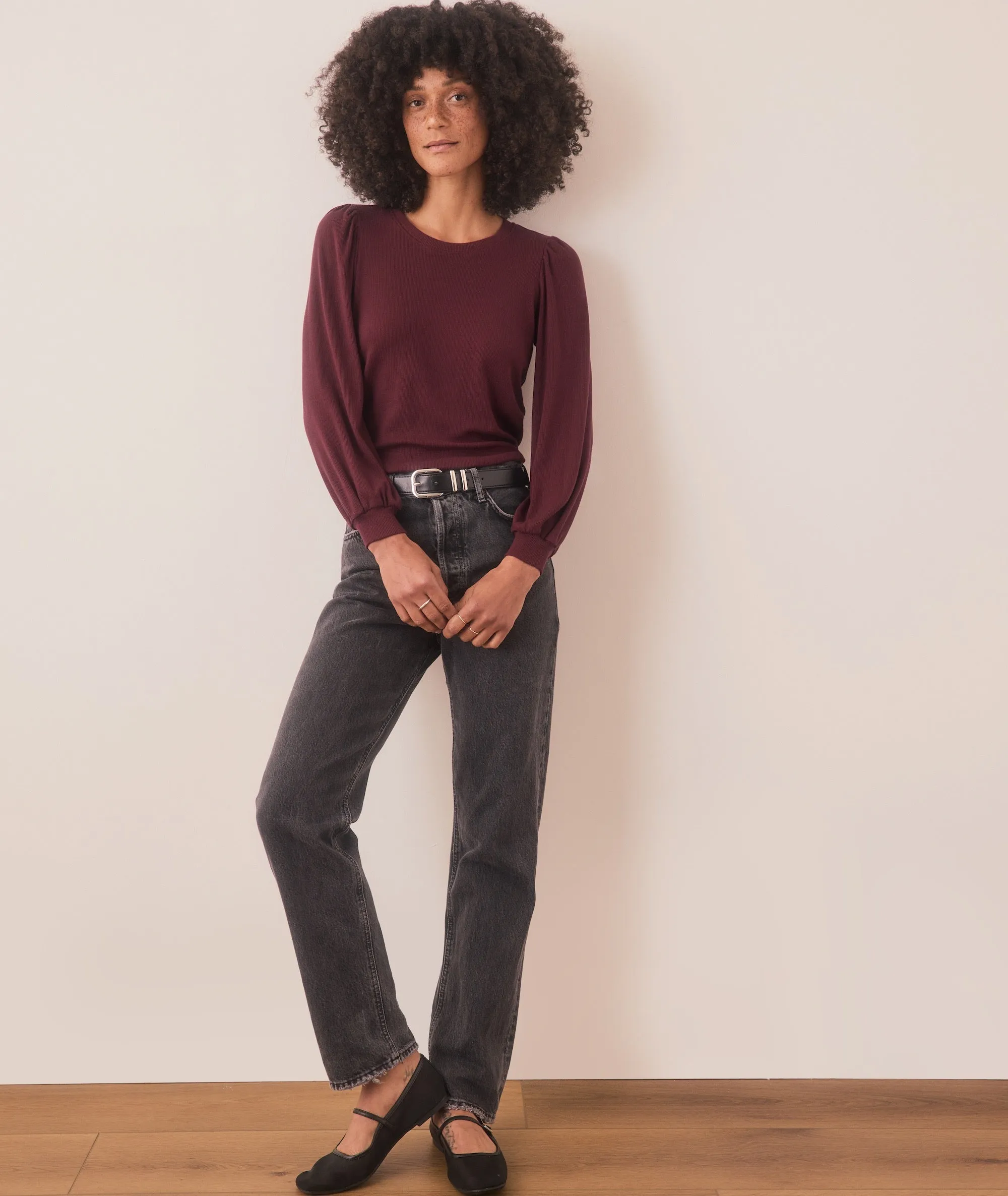 Lexi Rib Puff Sleeve Top sold by Marine Layer product image thumbnail 5