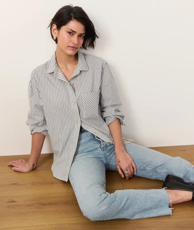 Jane Relaxed Shirt in Cali Poplin sold by Marine Layer