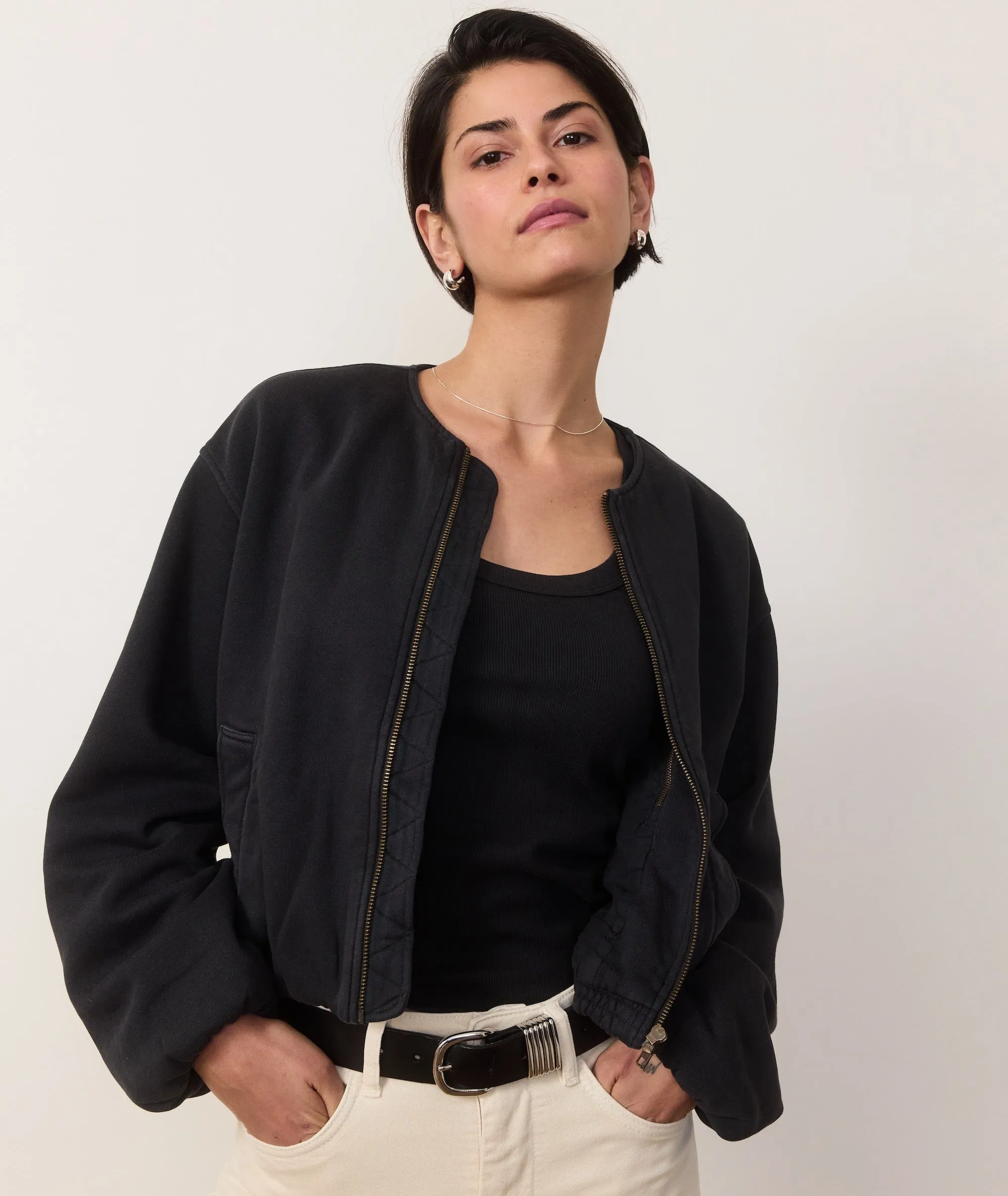 Nila Fleece Bomber sold by Marine Layer