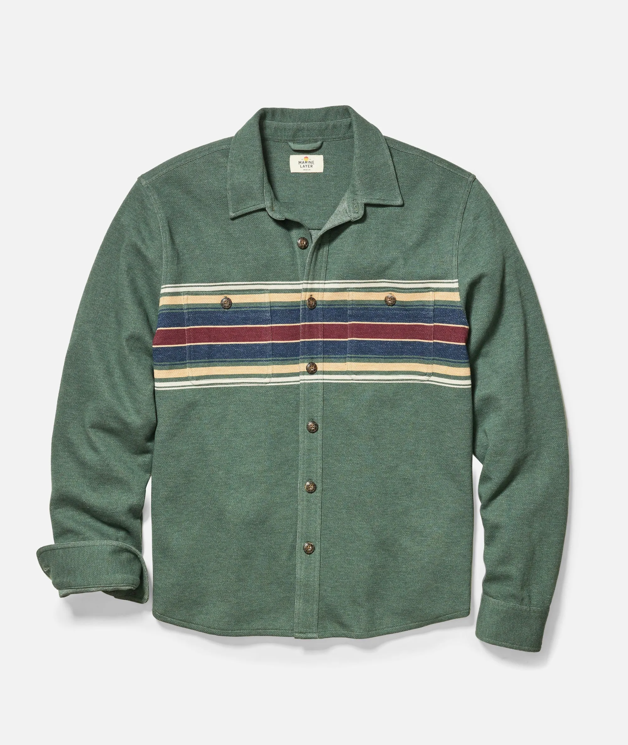Pacifica Stretch Twill Overshirt sold by Marine Layer