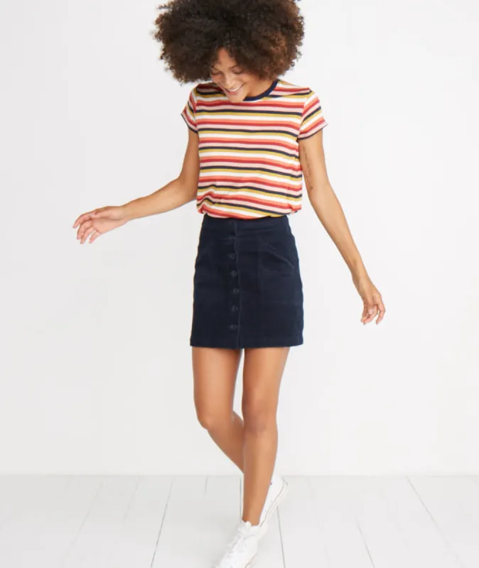 Maxine Mini Skirt in Navy sold by Marine Layer