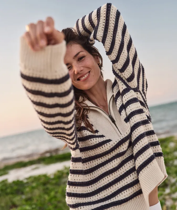 Montecito Quarter Zip Sweater sold by Marine Layer