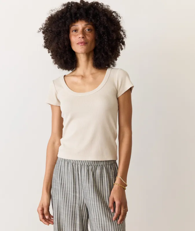 Lexi Rib Sun-In Scoop Tee sold by Marine Layer