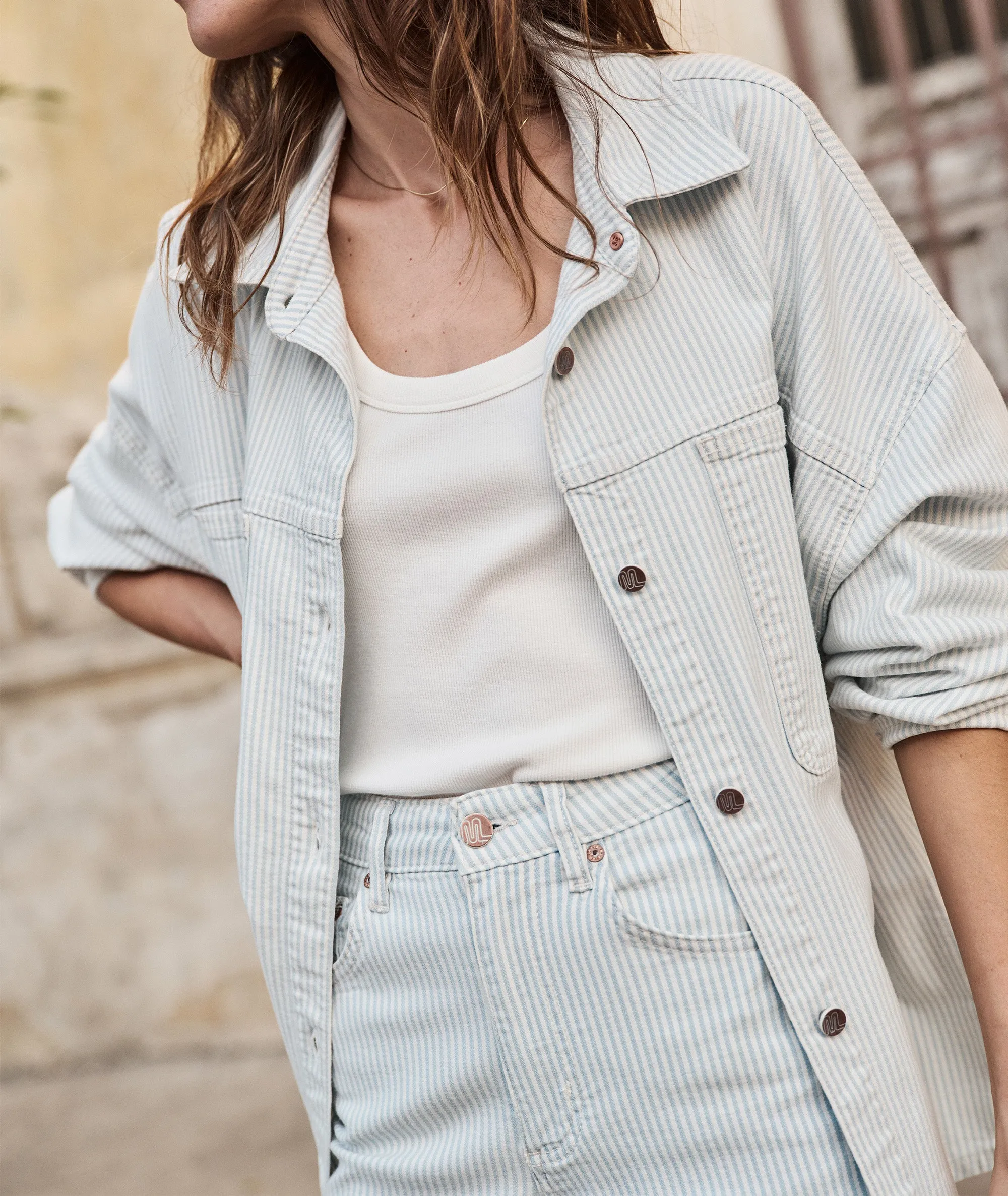 Molly Oversized Denim Shirt Jacket sold by Marine Layer product image thumbnail 4