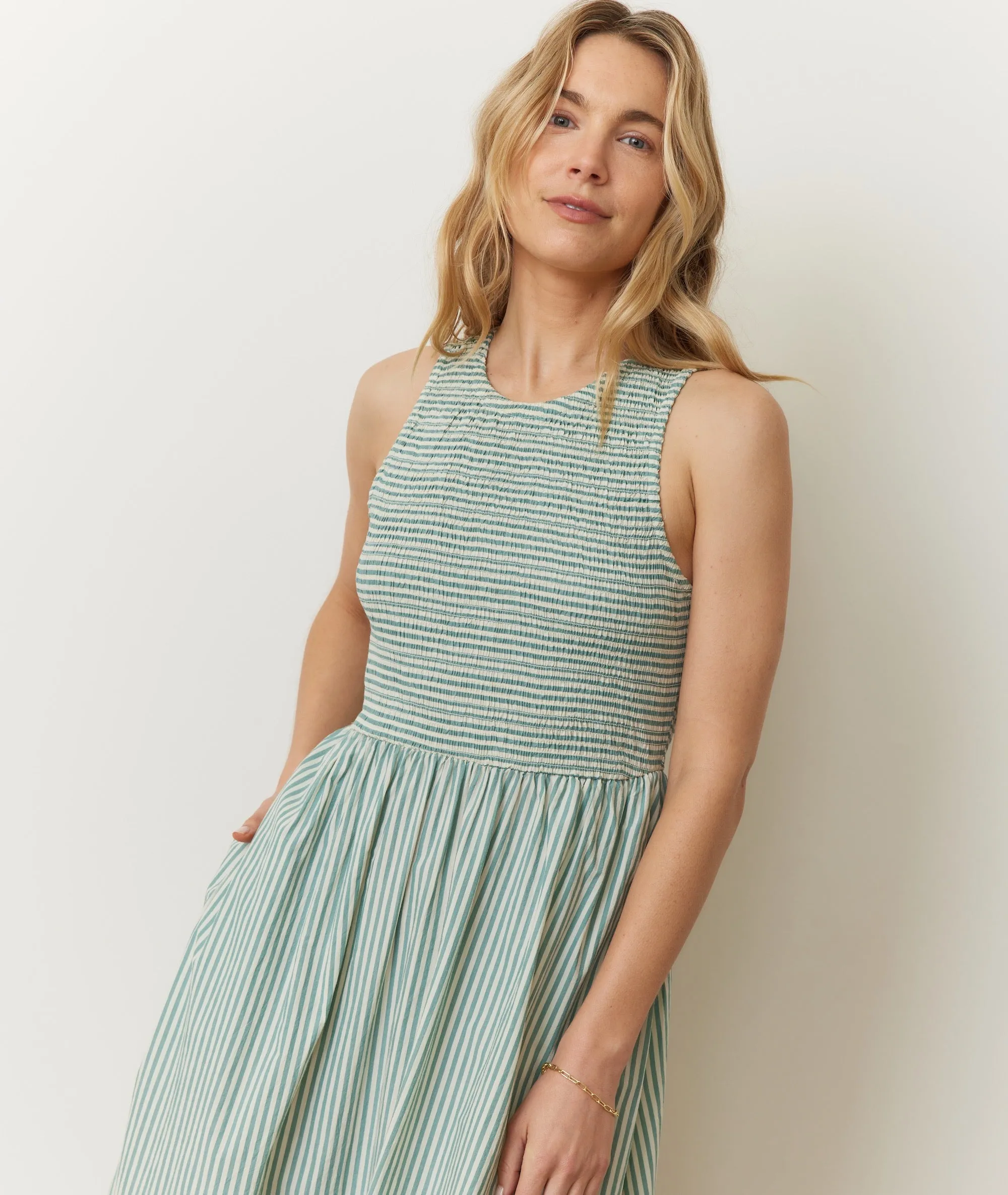 Darcy Poplin Smocked Dress sold by Marine Layer product image thumbnail 5