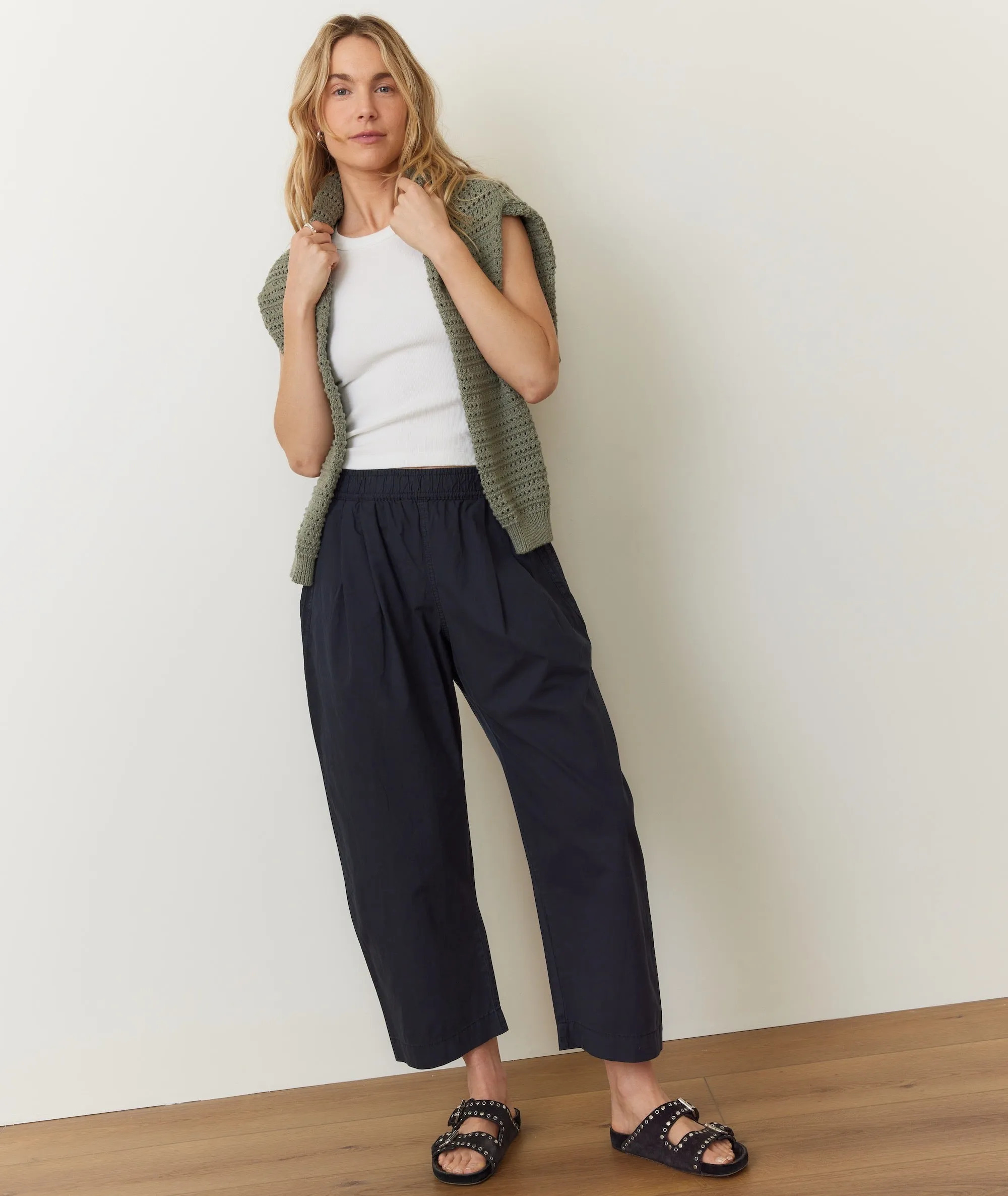 Kyra Poplin Barrel Pant sold by Marine Layer product image thumbnail 5