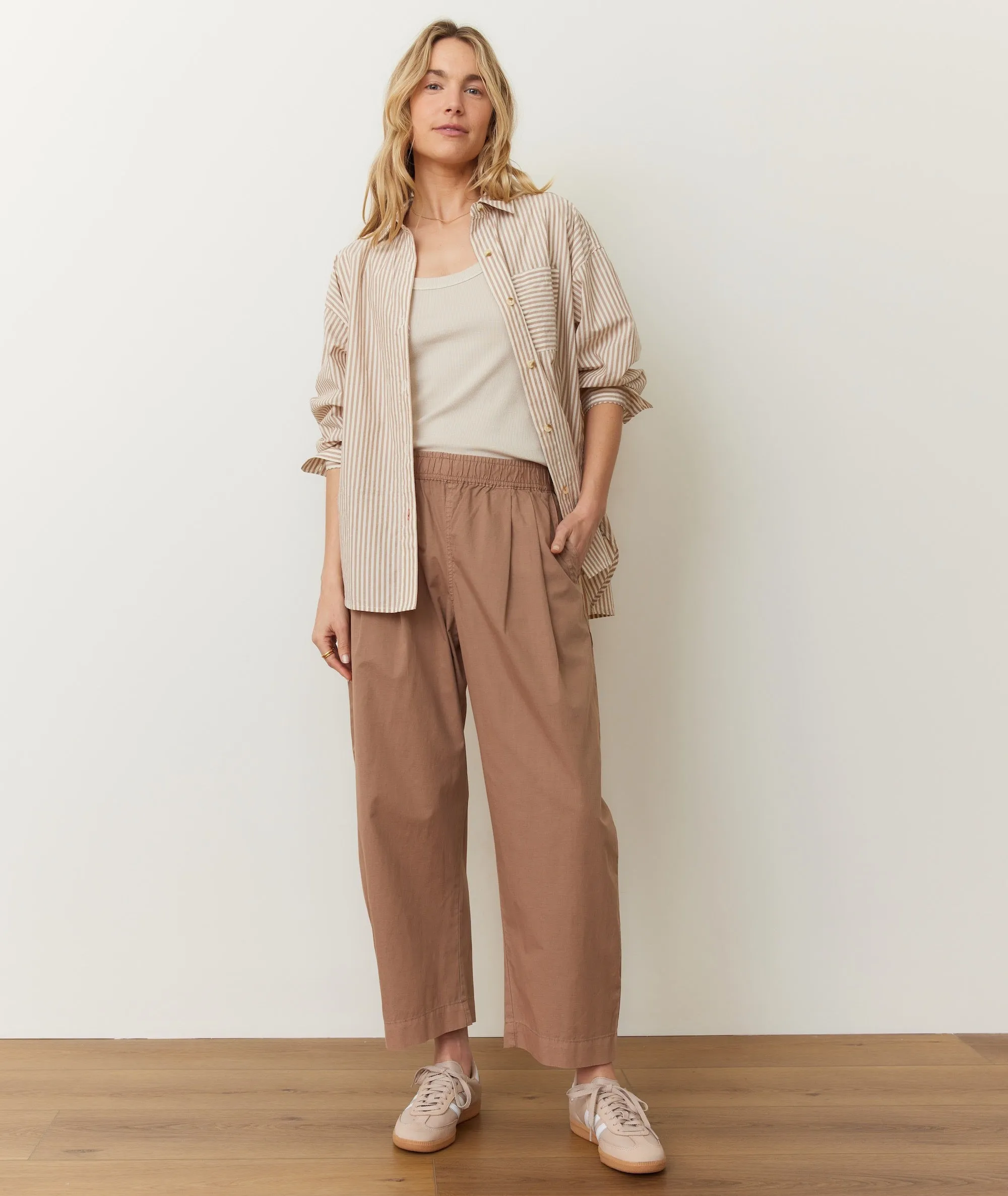 Kyra Poplin Barrel Pant sold by Marine Layer
