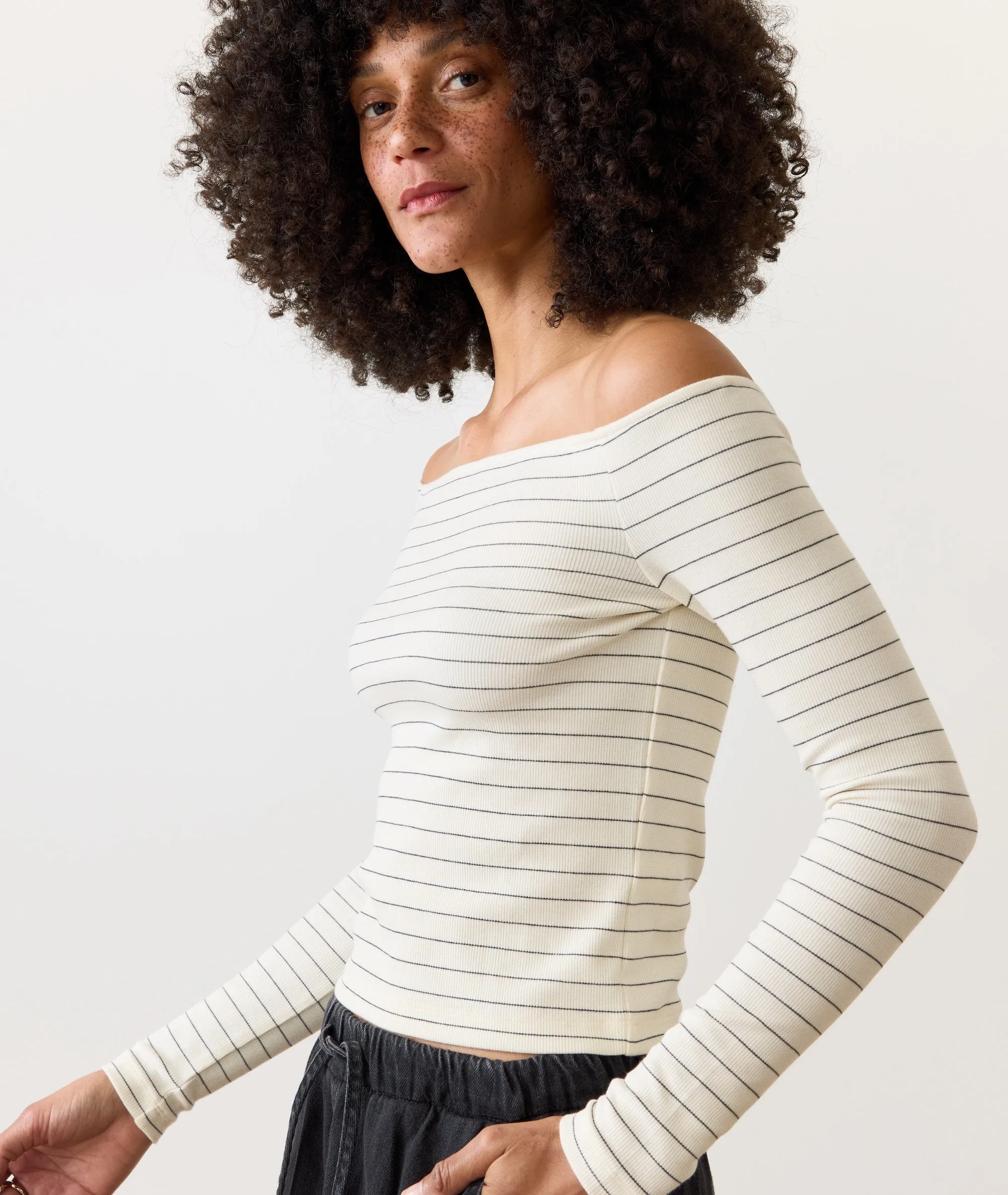 Lexi Rib Sun-In Off the Shoulder Top sold by Marine Layer product image thumbnail 5