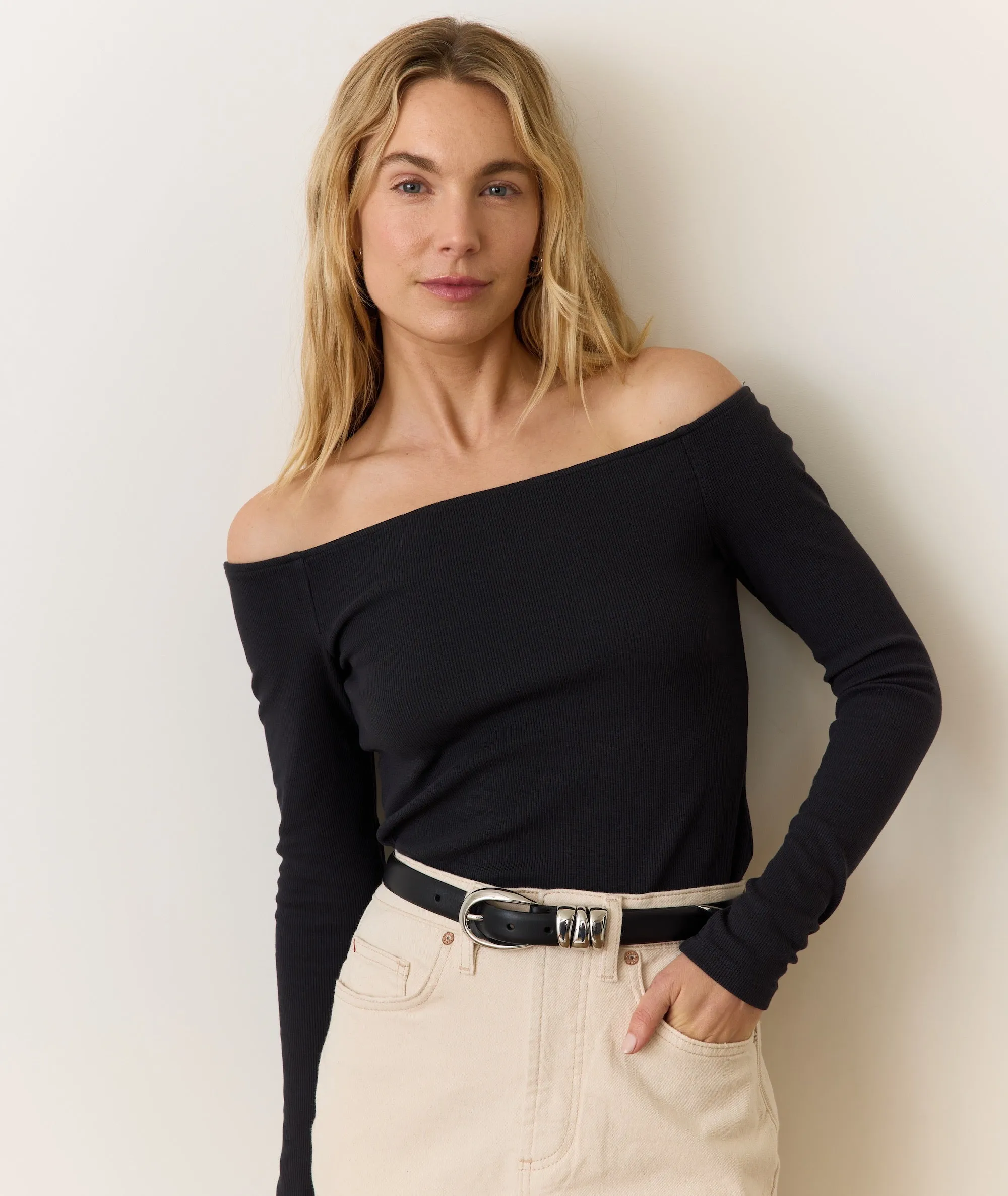 Lexi Rib Sun-In Off the Shoulder Top sold by Marine Layer product image thumbnail 5
