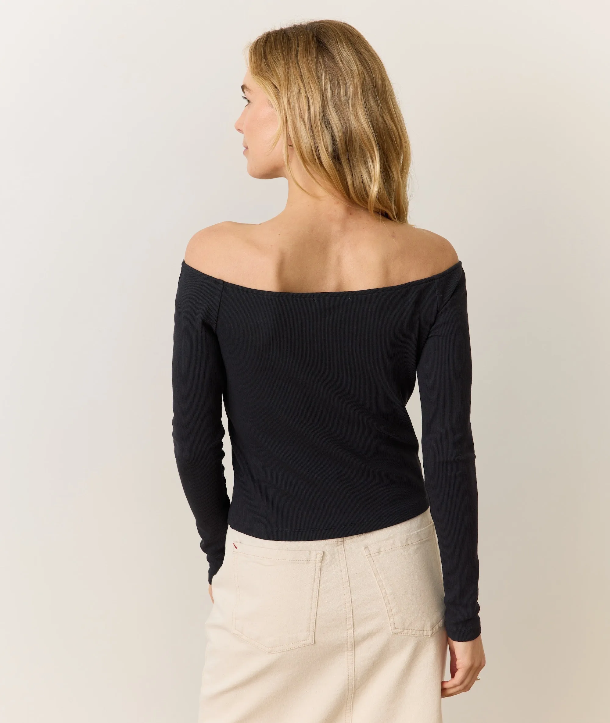 Lexi Rib Sun-In Off the Shoulder Top sold by Marine Layer product image thumbnail 3