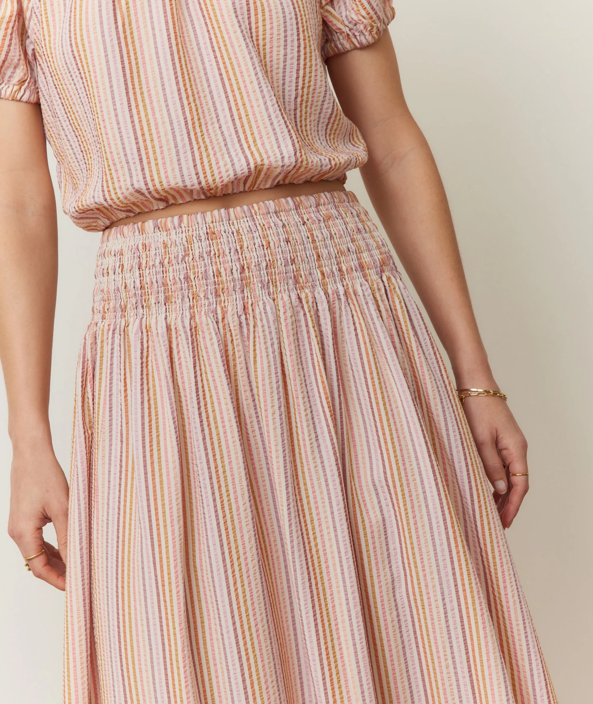 Bea Seersucker Midi Skirt sold by Marine Layer product image thumbnail 4