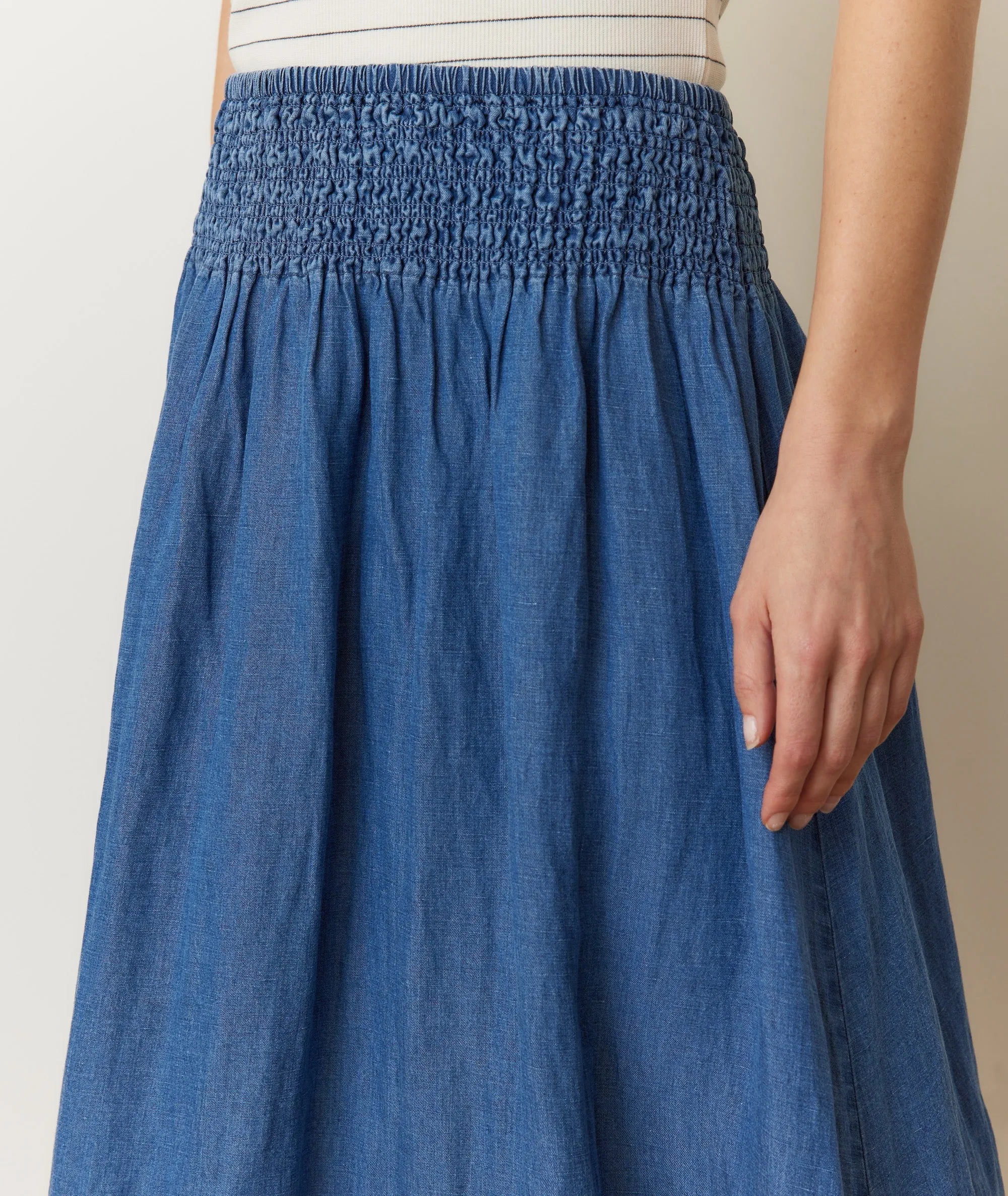 Bea Chambray Midi Skirt sold by Marine Layer product image thumbnail 4
