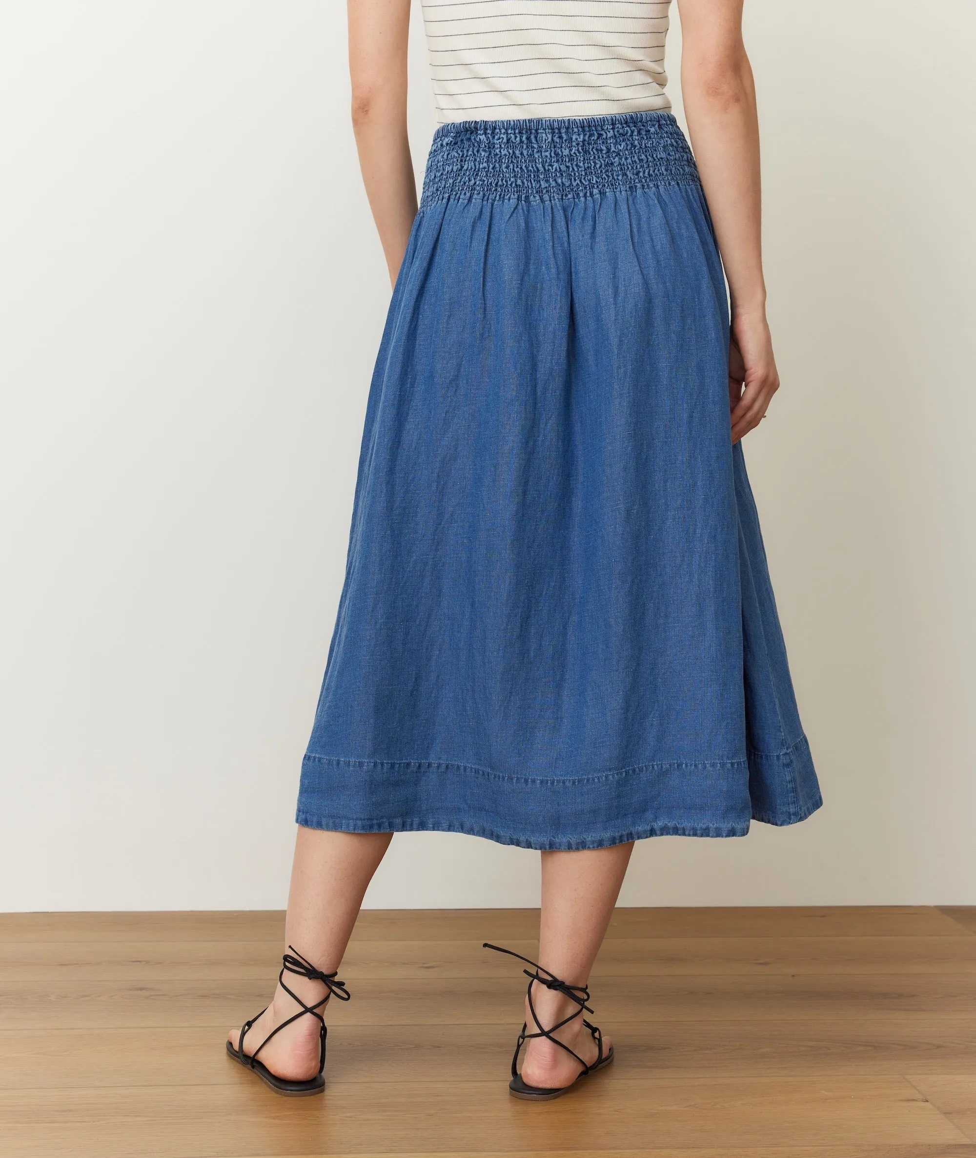 Bea Chambray Midi Skirt sold by Marine Layer product image thumbnail 3