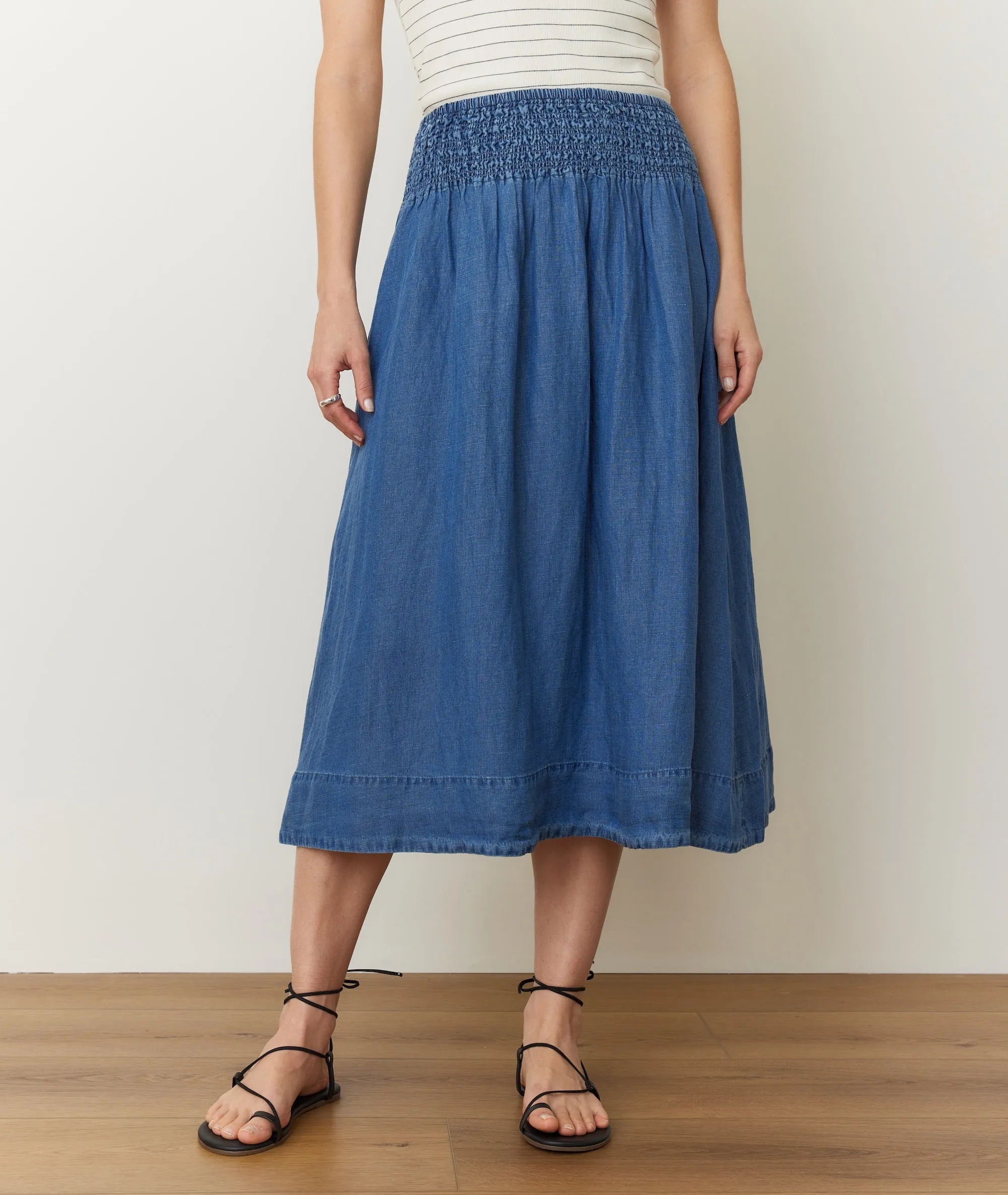 Bea Chambray Midi Skirt sold by Marine Layer product image thumbnail 2