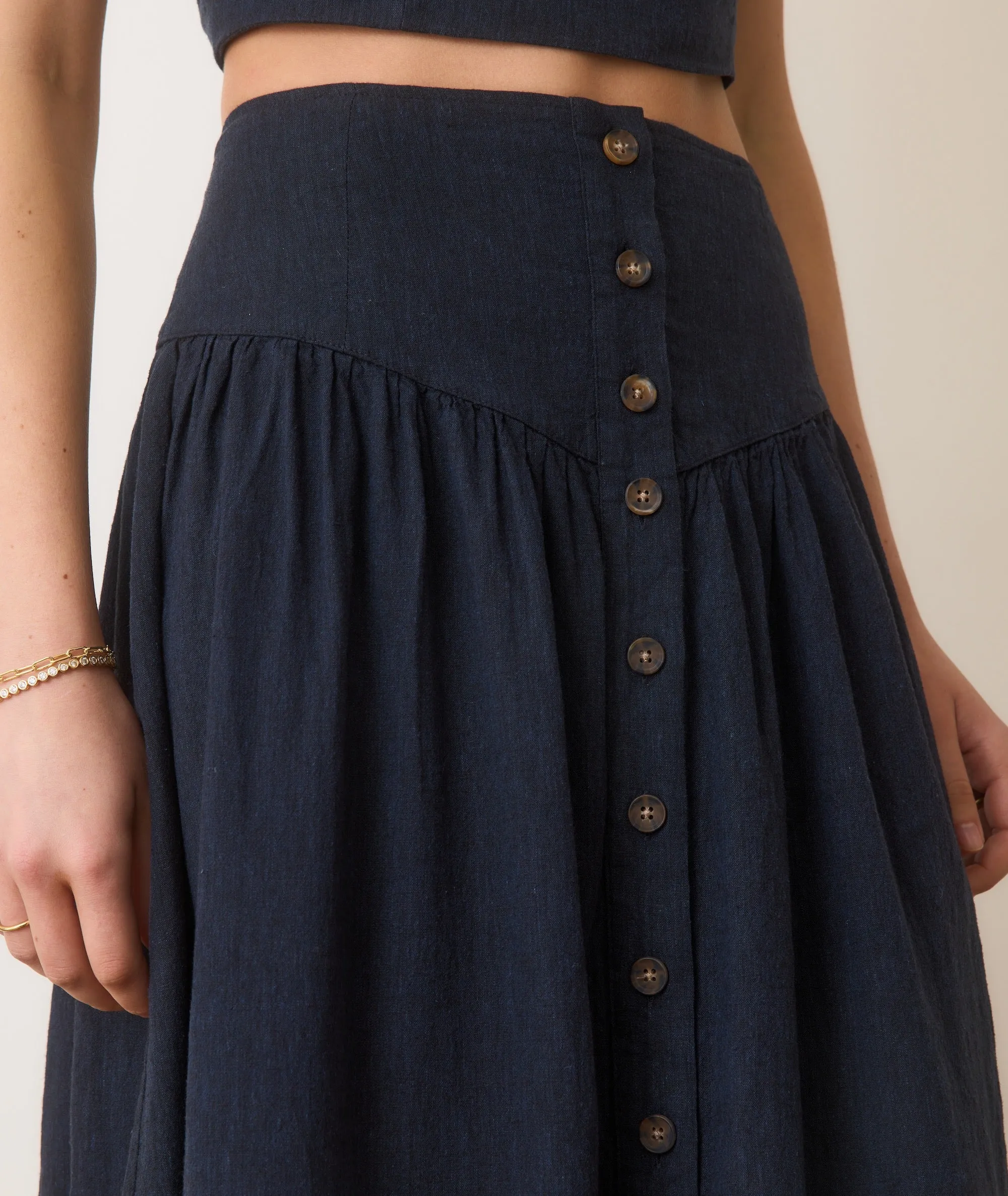 Jade Button Through Skirt sold by Marine Layer product image thumbnail 4