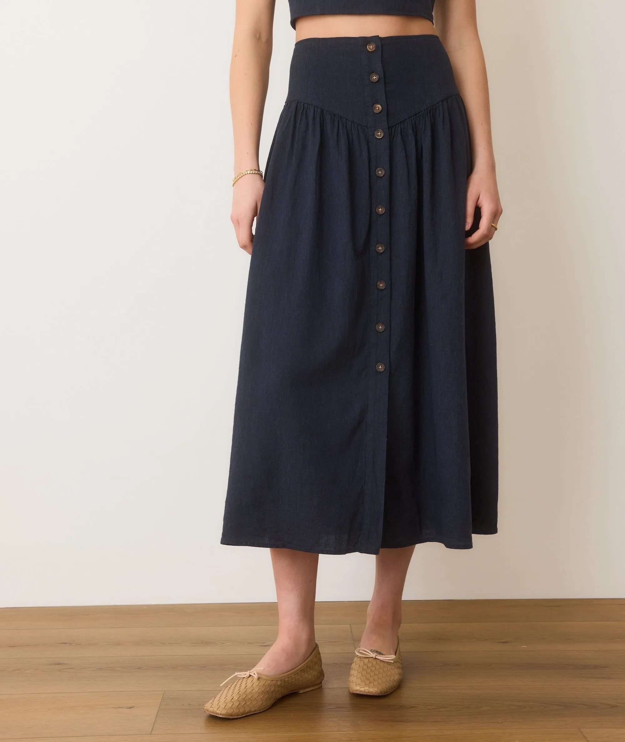 Jade Button Through Skirt sold by Marine Layer product image thumbnail 2