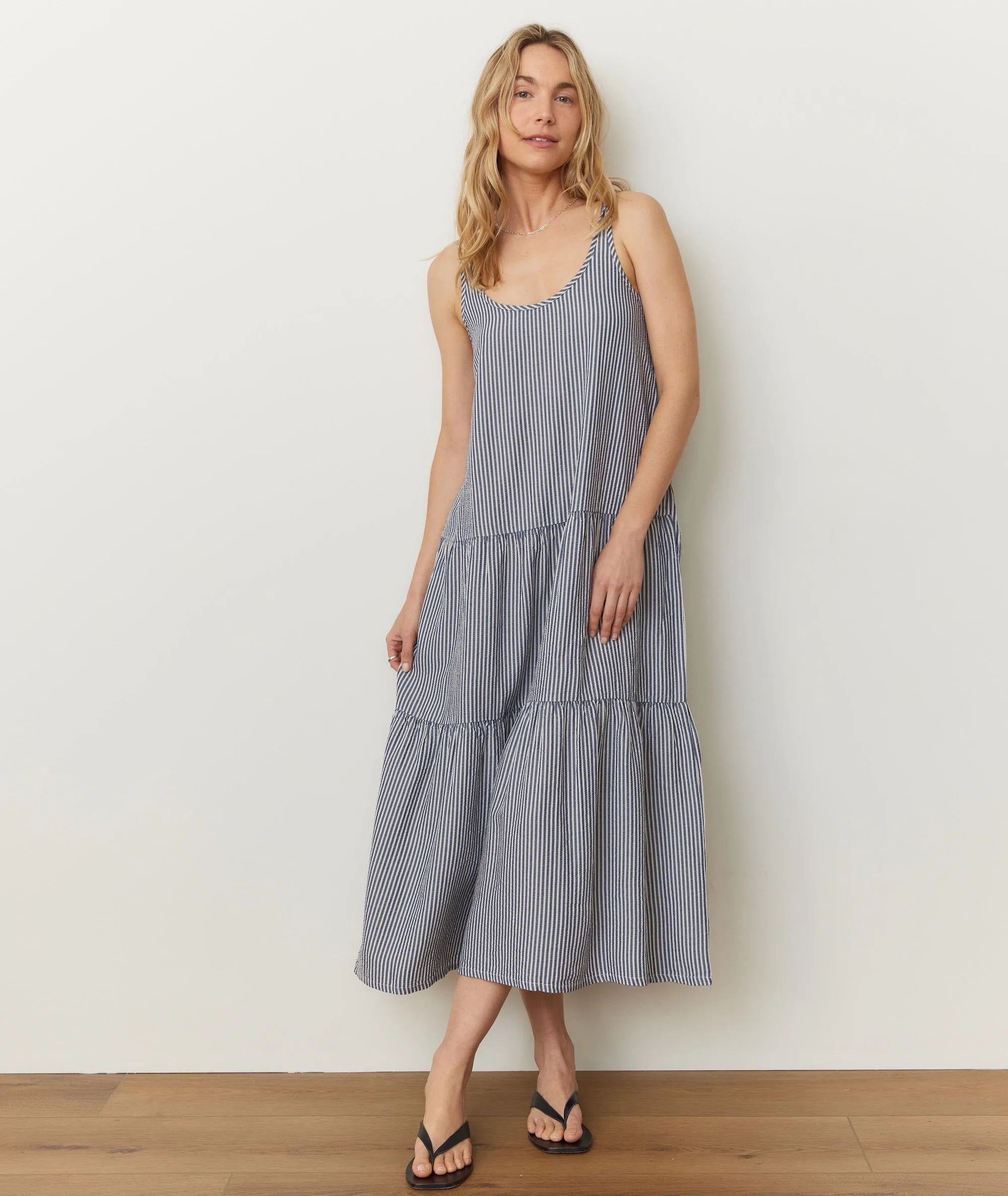 Poppy Seersucker Maxi Dress sold by Marine Layer