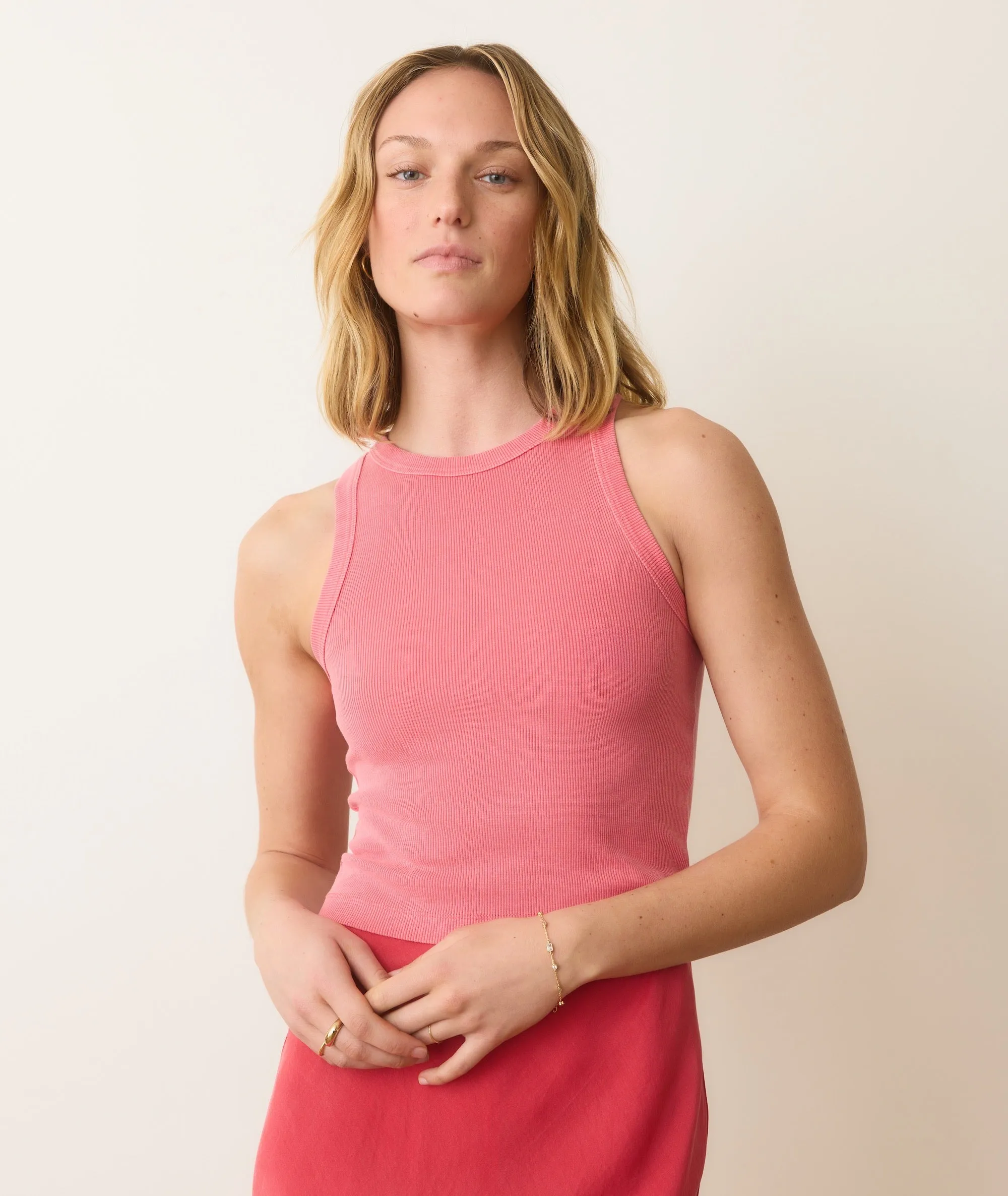 Lexi Rib Sun-In High Neck Crop Tank sold by Marine Layer