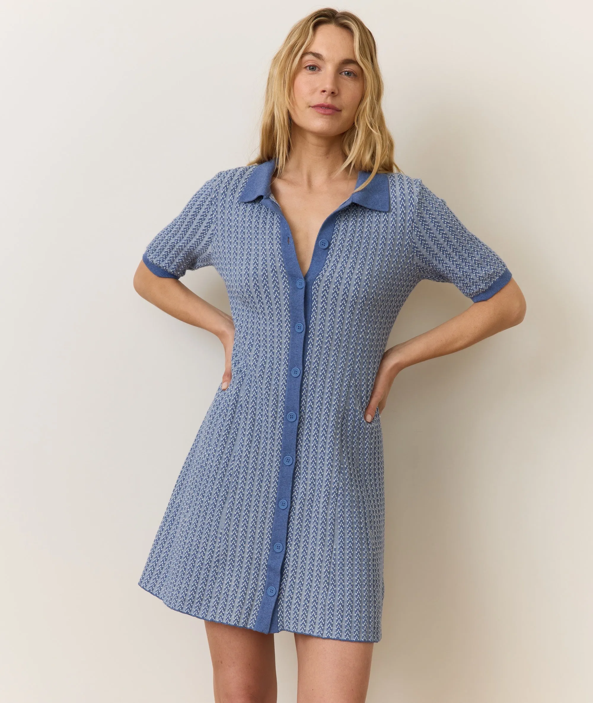 Alice Textured Polo Dress sold by Marine Layer product image thumbnail 3