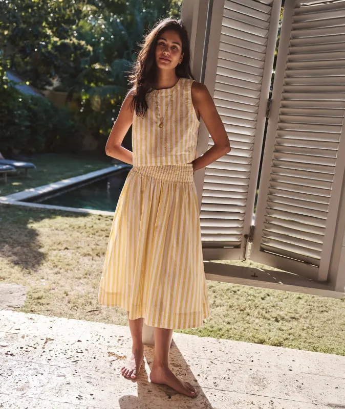 Bea Poplin Midi Skirt sold by Marine Layer