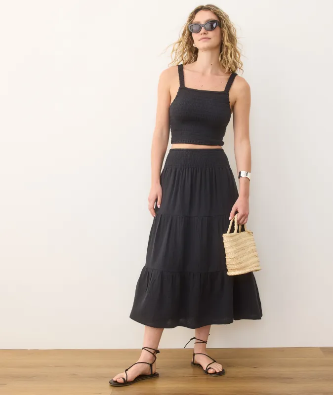 Corinne Double Cloth Maxi Skirt sold by Marine Layer