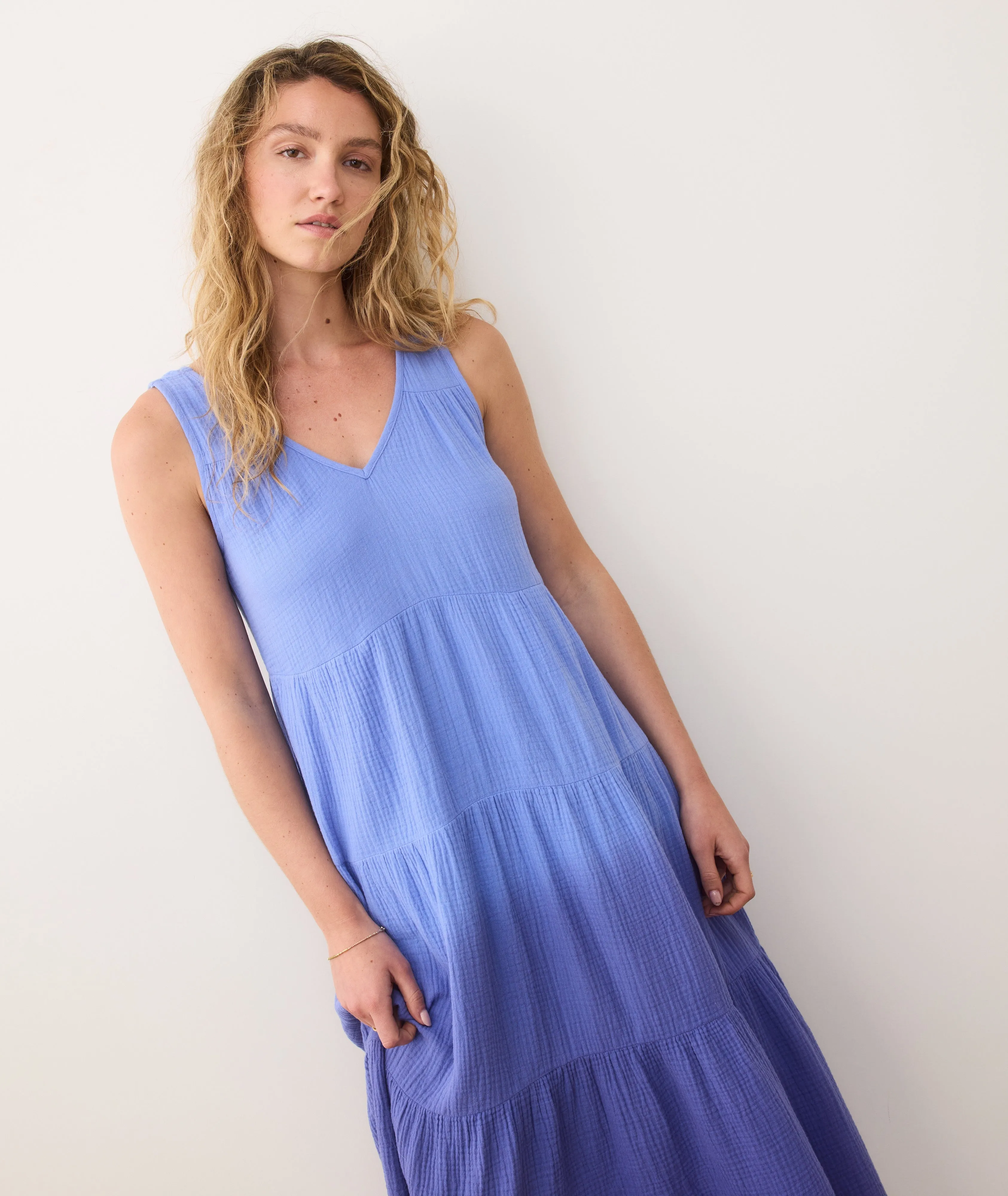 Corinne Double Cloth Maxi Dress sold by Marine Layer product image thumbnail 3