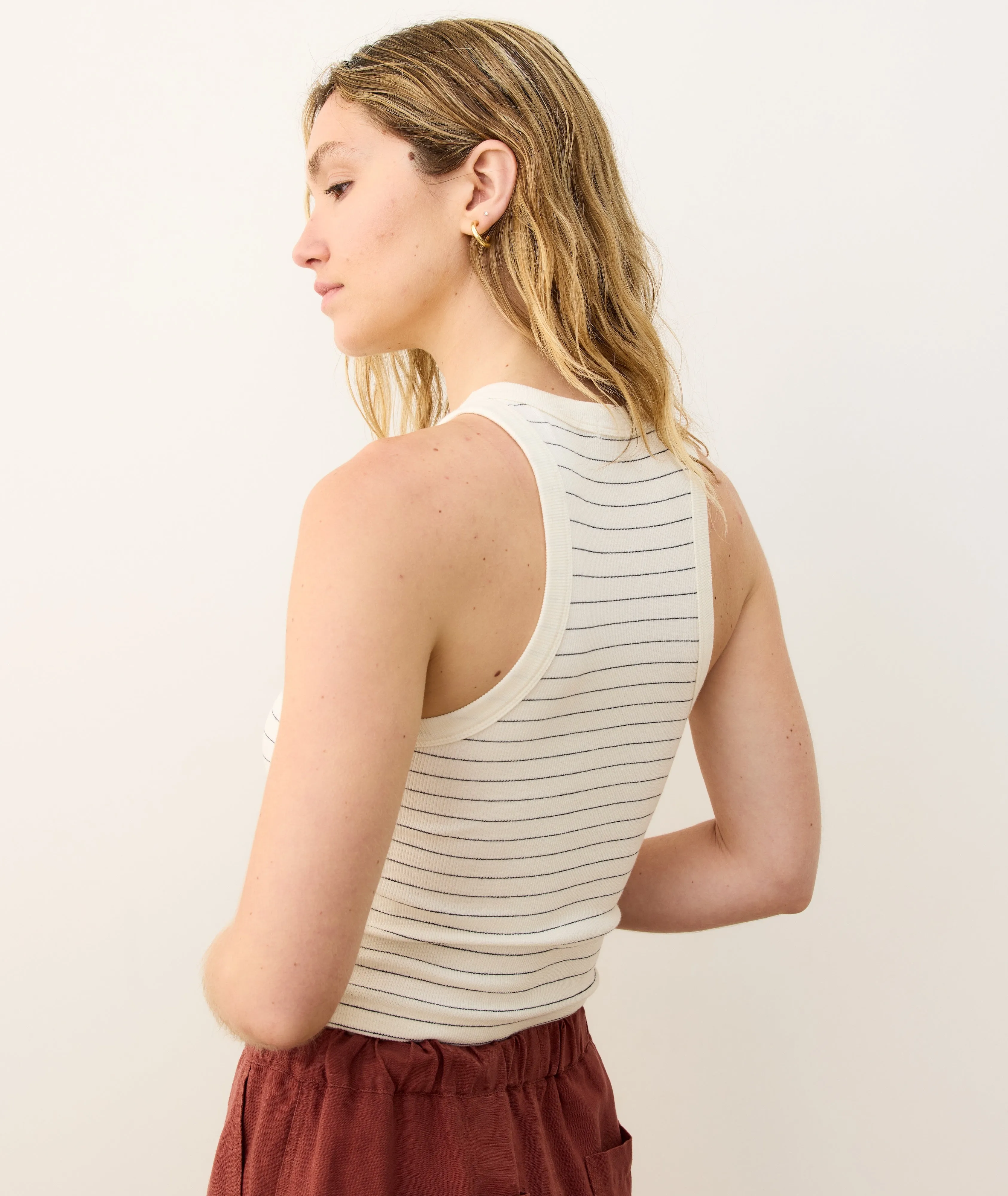 Lexi Rib Sun-In High Neck Crop Tank sold by Marine Layer product image thumbnail 3