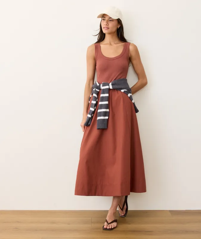 Lexi Rib Poplin Midi Dress sold by Marine Layer