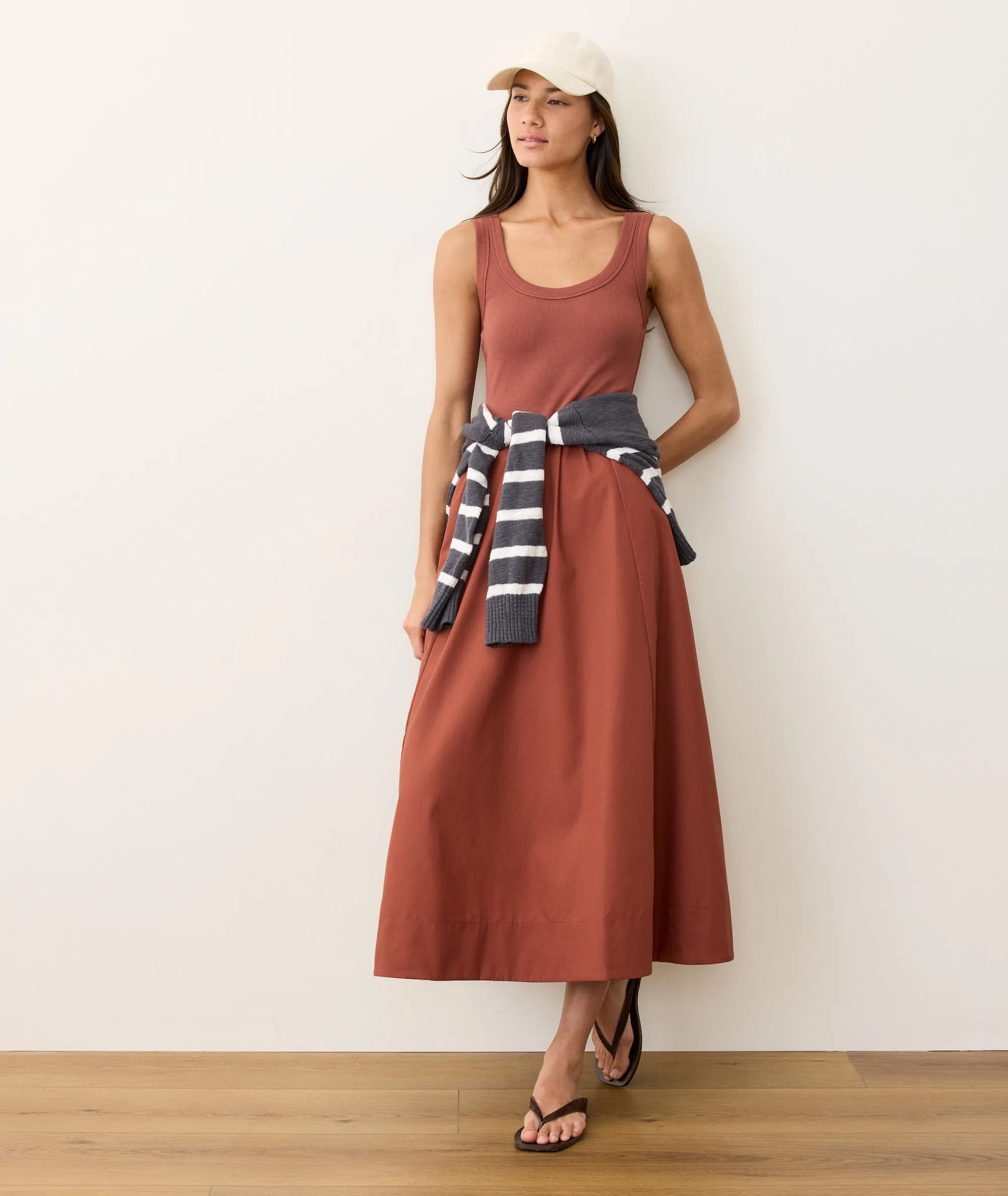 Lexi Rib Poplin Midi Dress sold by Marine Layer