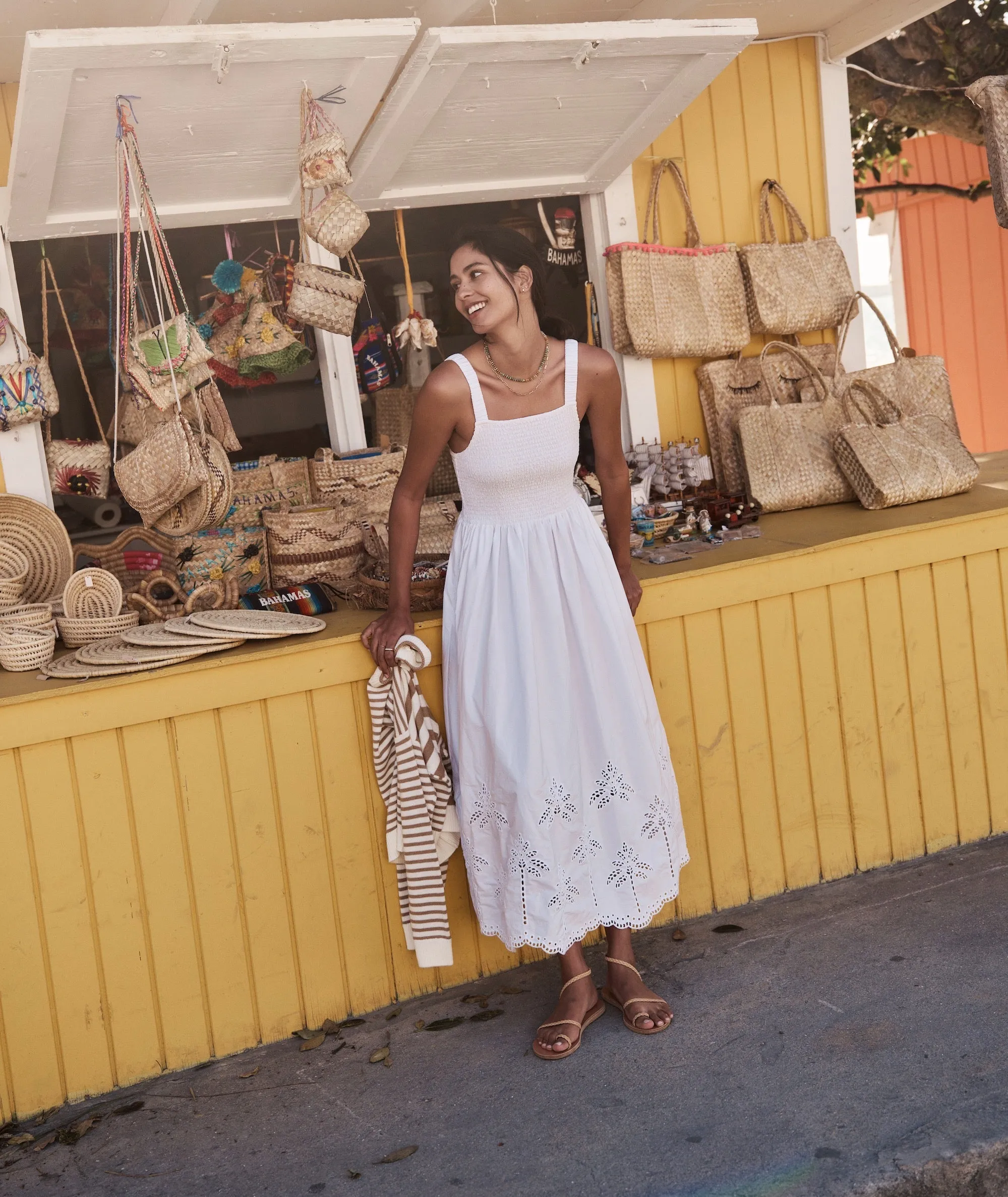 Selene Eyelet Maxi Dress sold by Marine Layer